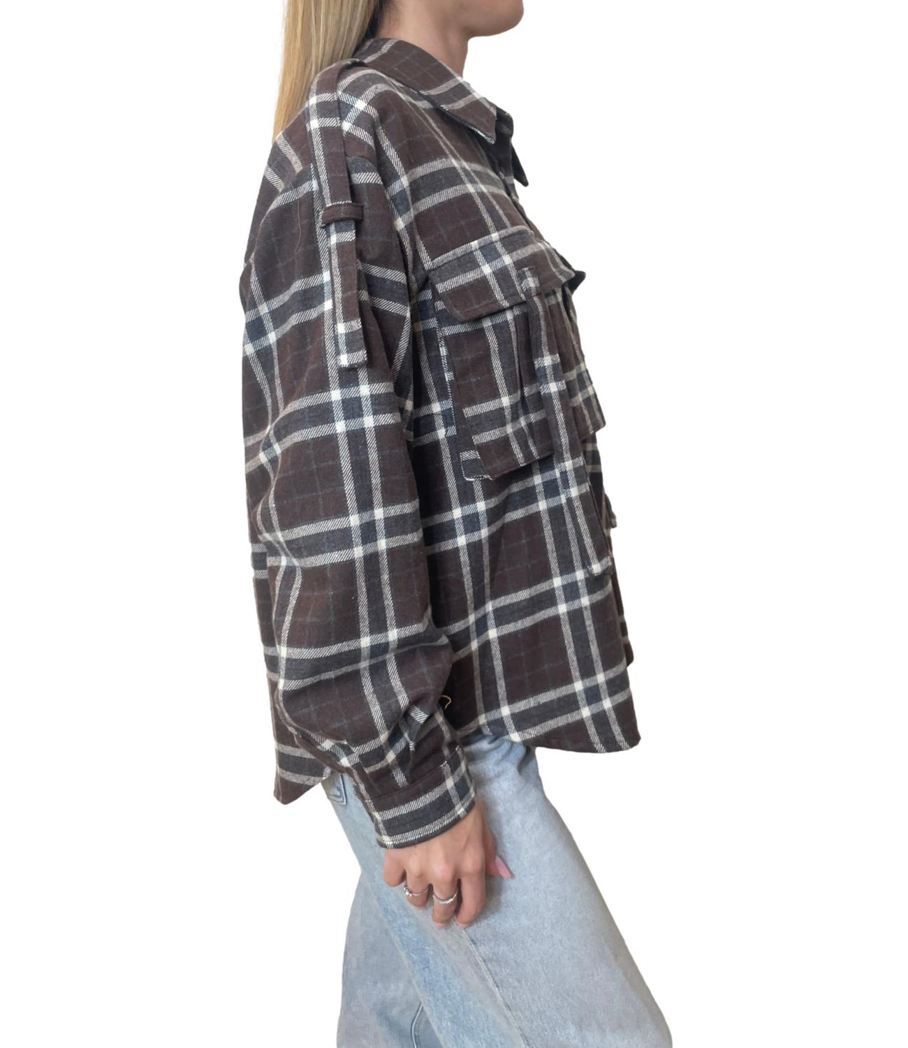 Motel Camicia Check Moro Donna