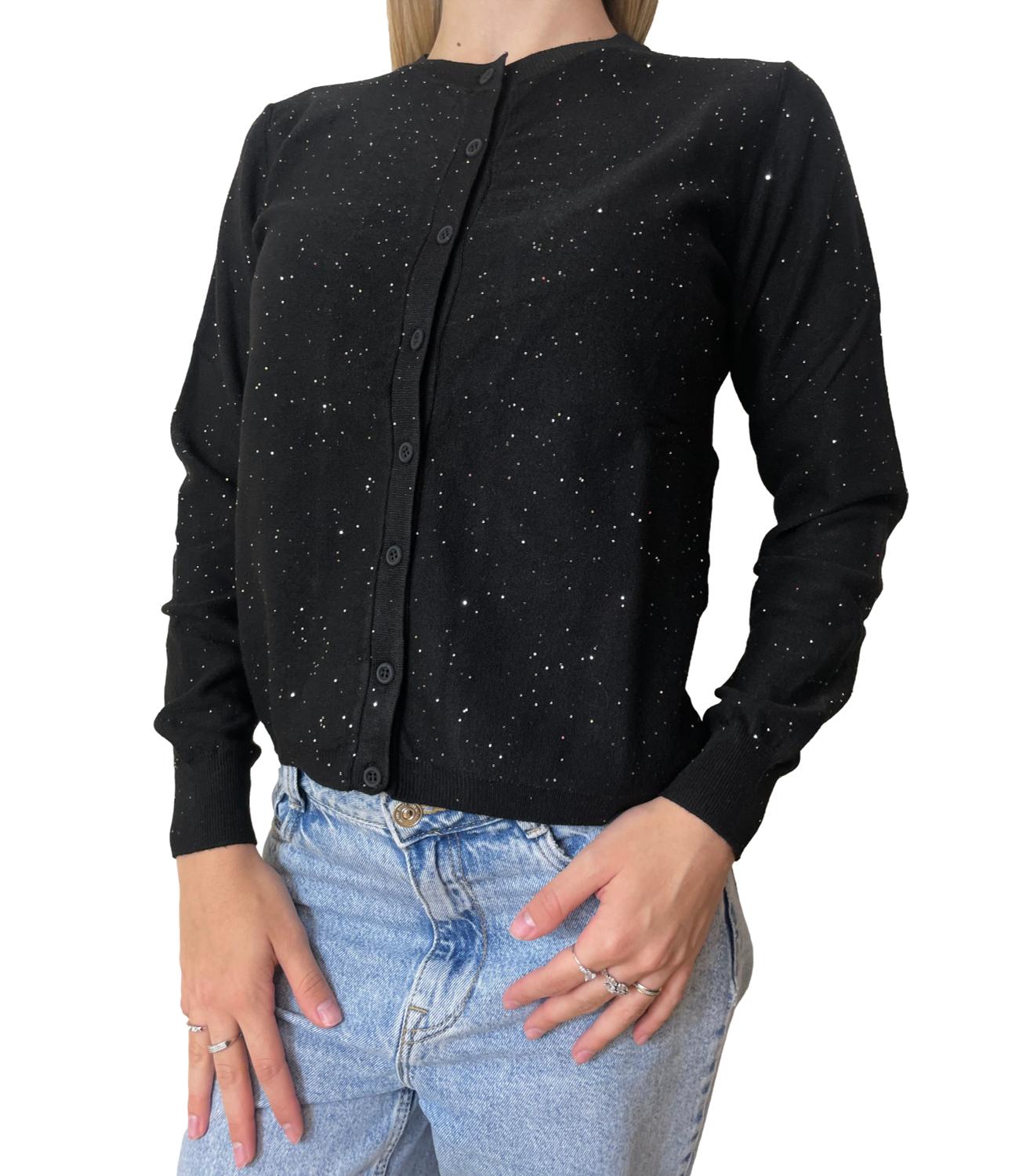 Motel Maglia Cardigan Nero Donna