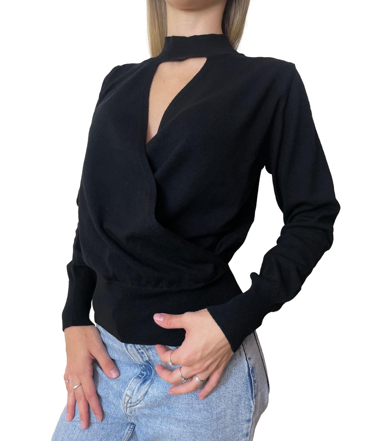 Motel Maglia Cut-out Nera Donna