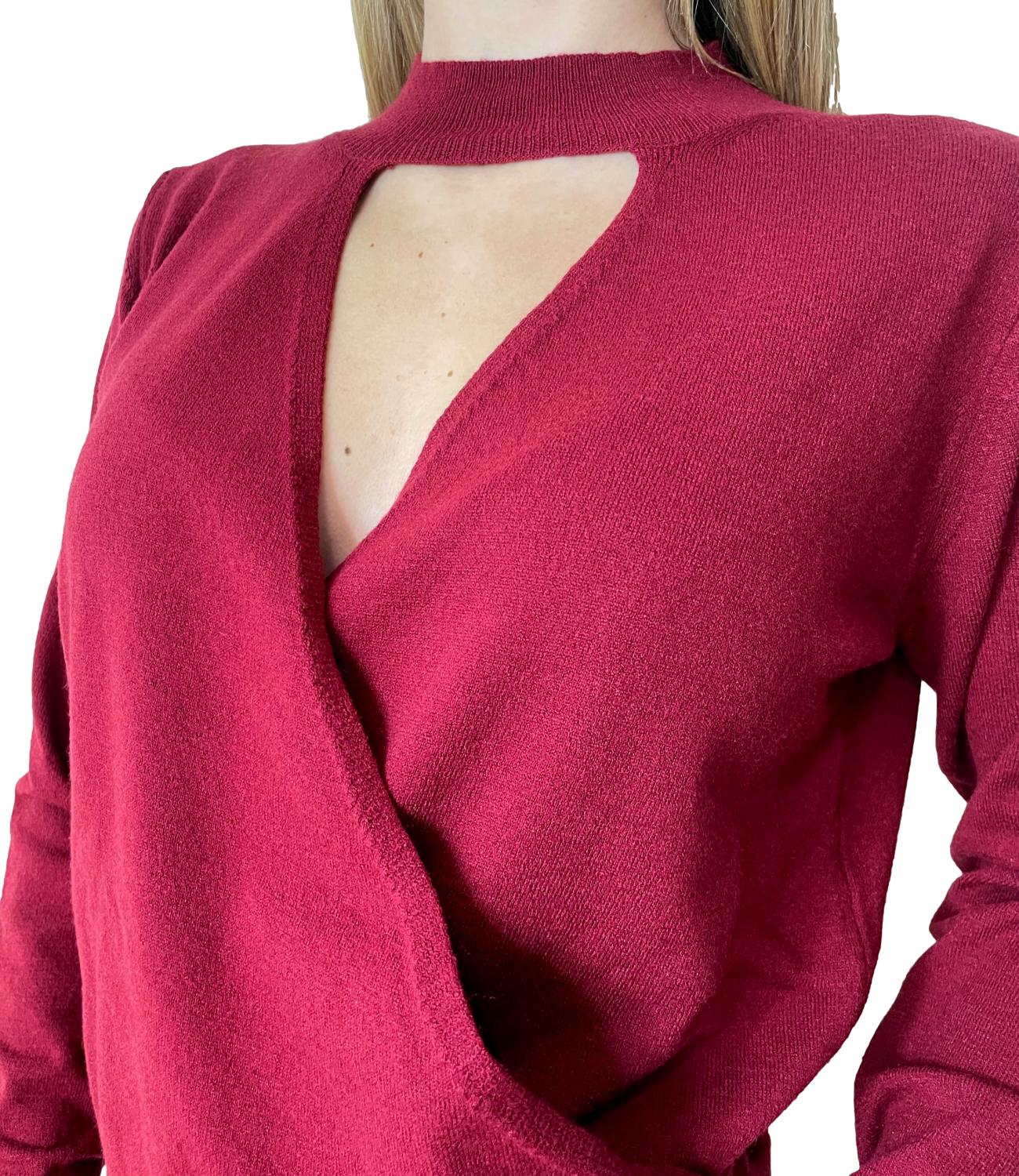 Motel Maglia Cut-out Bordeaux Donna