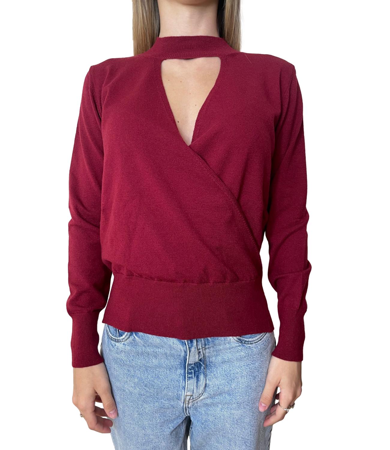 Motel Maglia Cut-out Bordeaux Donna