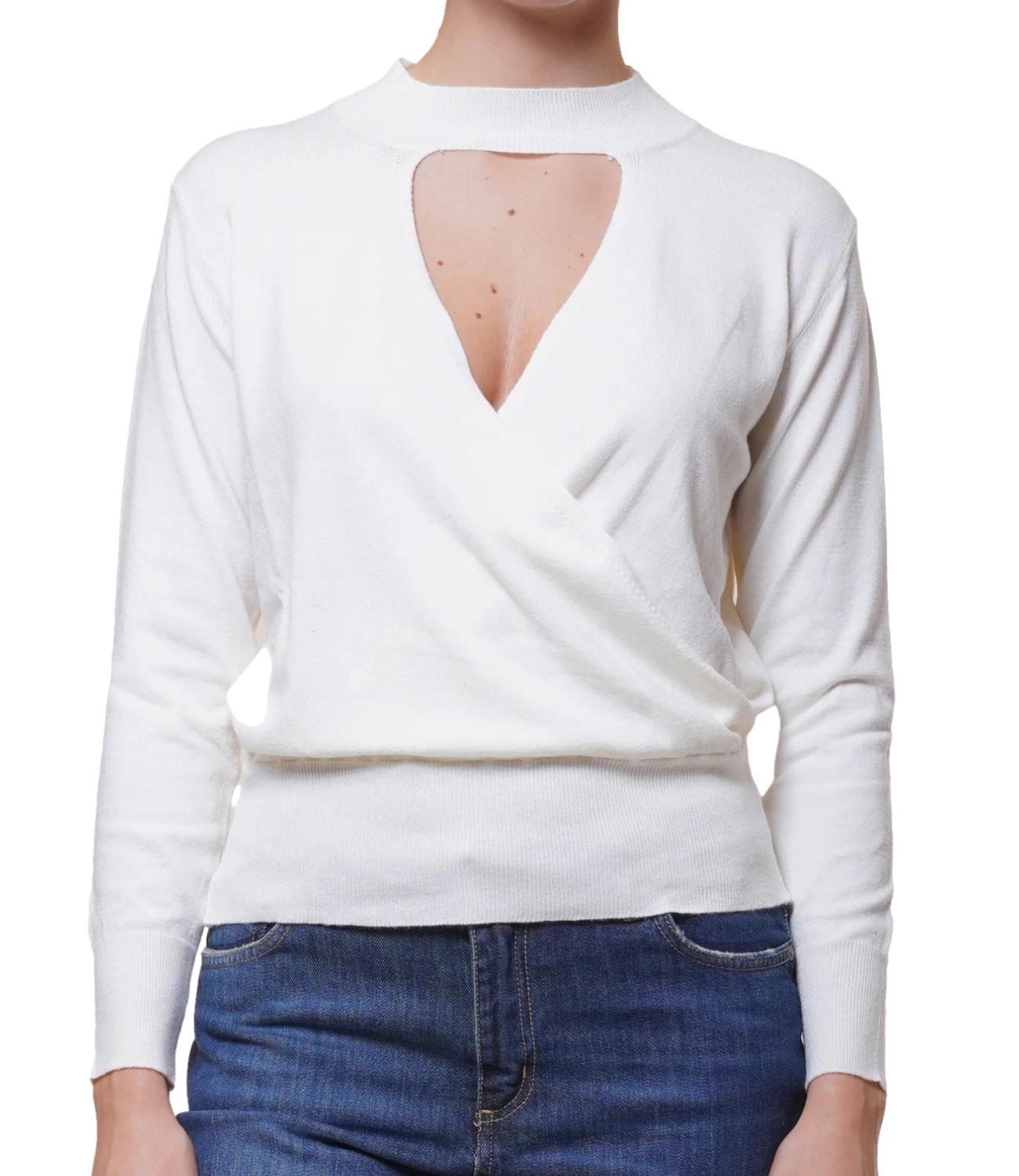 Motel Maglia Cut-out Panna Donna