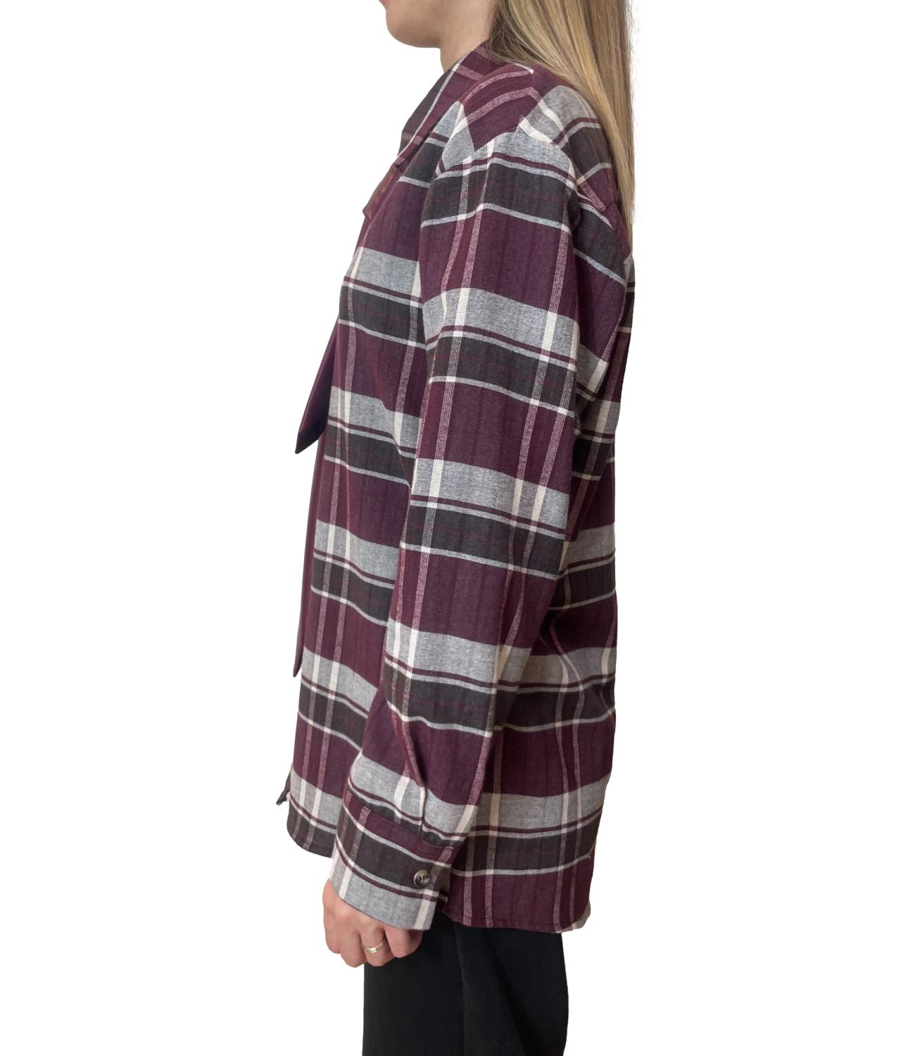 Motel Camicia Check C/Cravatta Bordeaux Donna