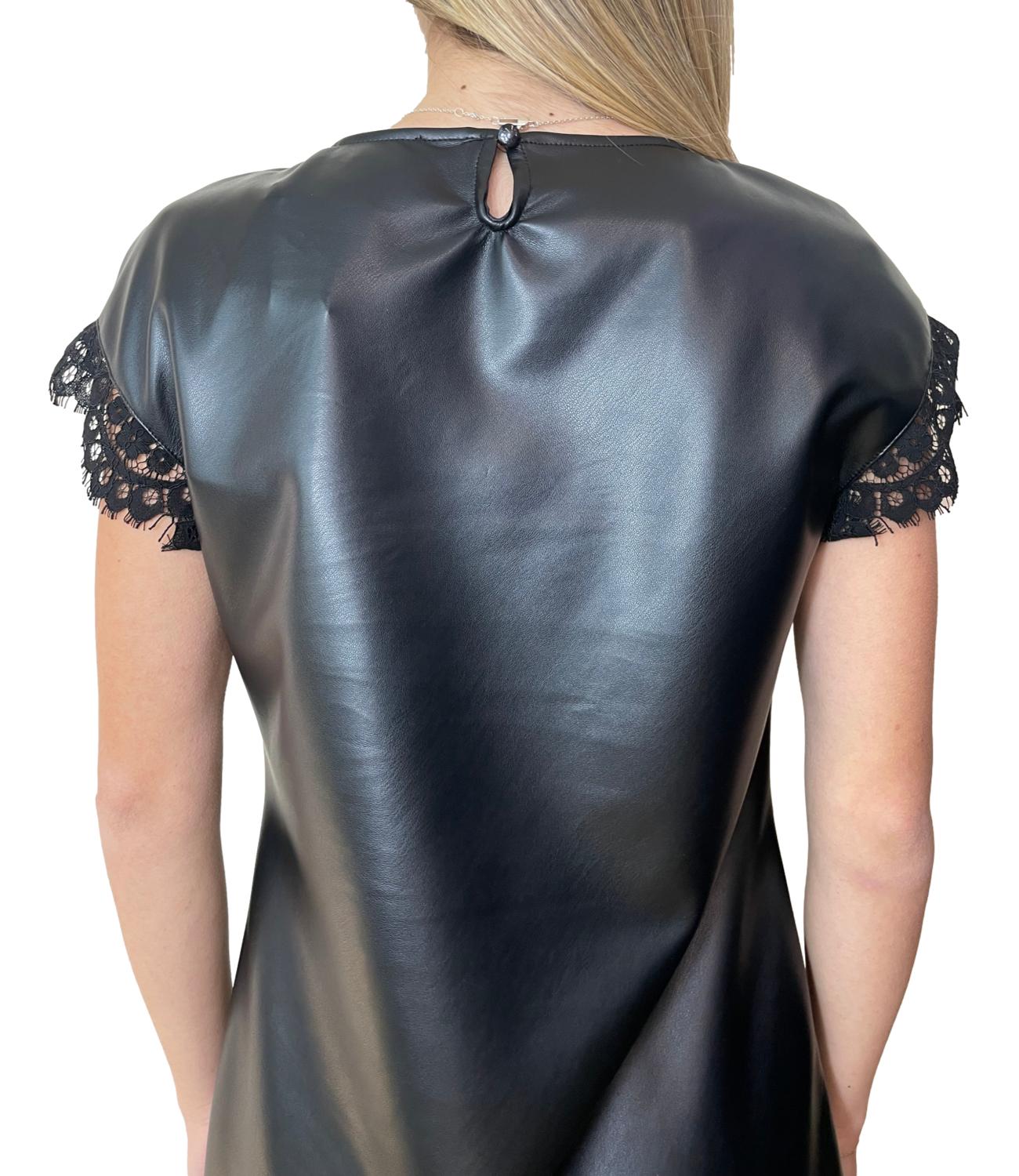 Motel Abito Ecopelle Nero Donna