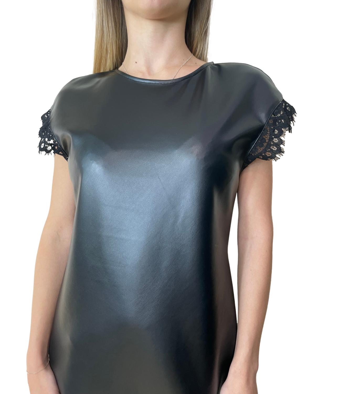 Motel Abito Ecopelle Nero Donna