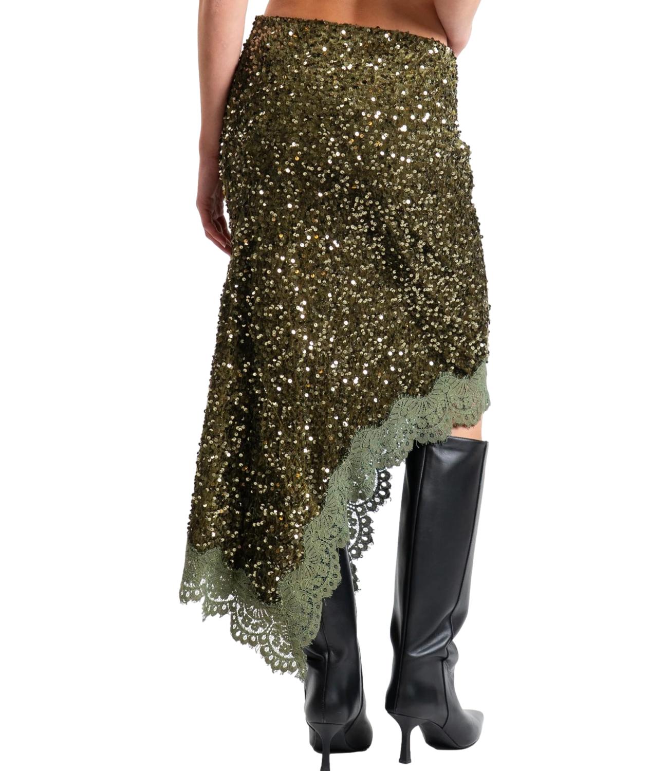 Motel Gonna Paillettes Militare Donna