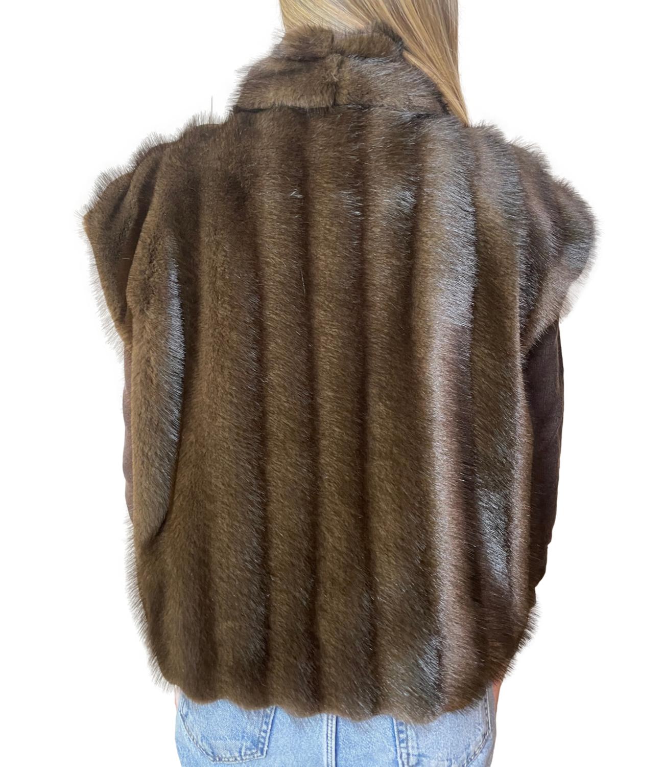 Motel Gilet Pelliccia Moro Donna