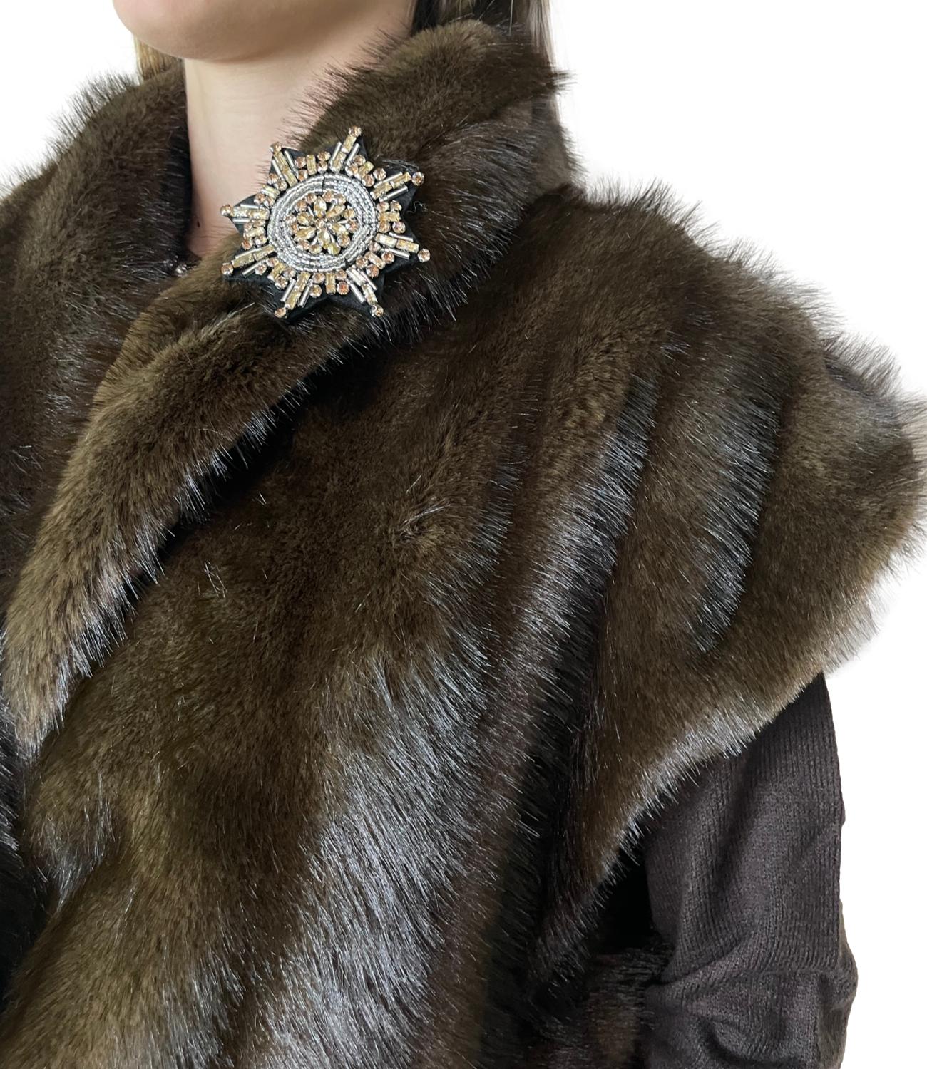 Motel Gilet Pelliccia Moro Donna