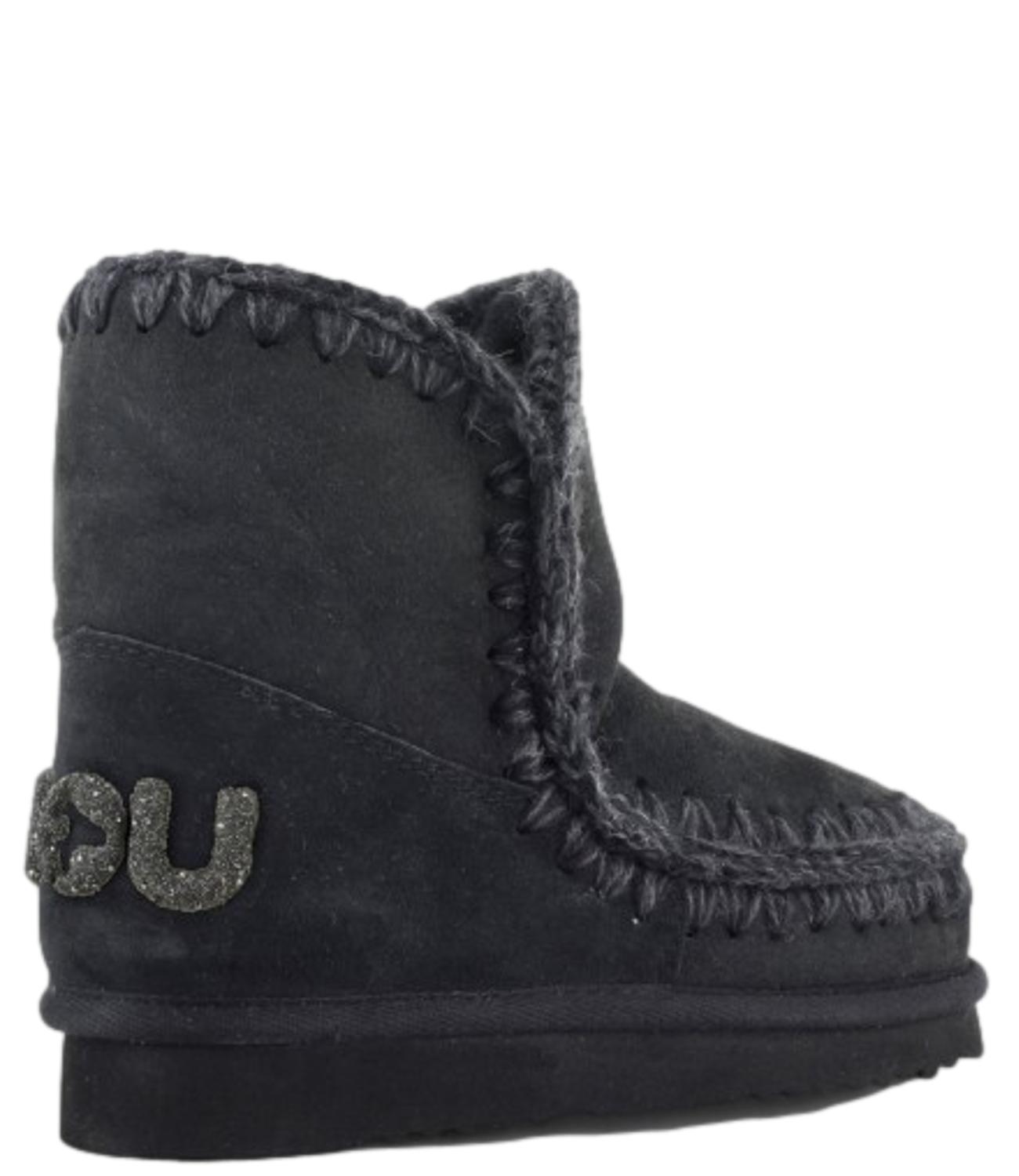 Mou stivali Eskimo 18 glitter logo nero donna