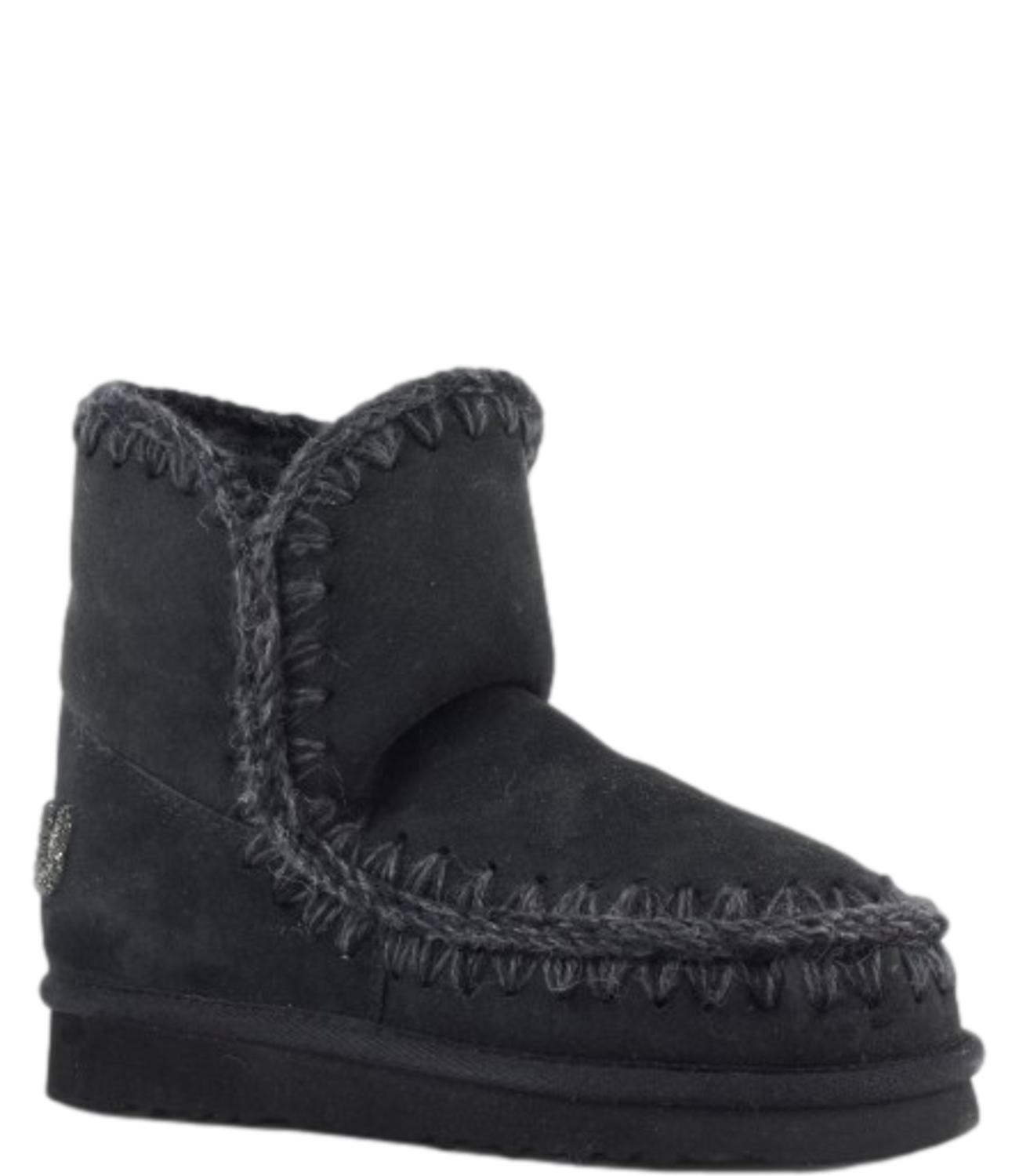 Mou stivali Eskimo 18 glitter logo nero donna