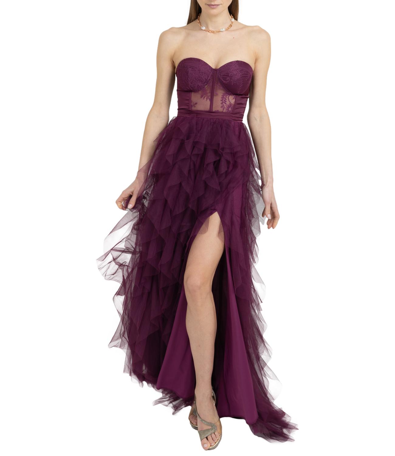 Nadine abito Eleonora aubergine donna
