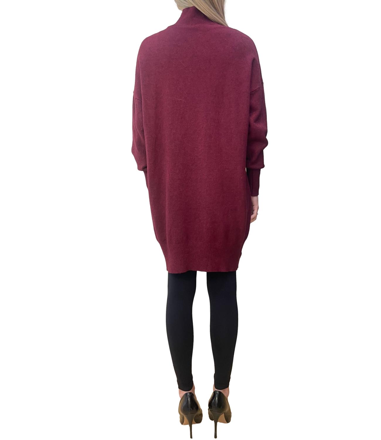 Studio It abito collo alto bordeaux donna