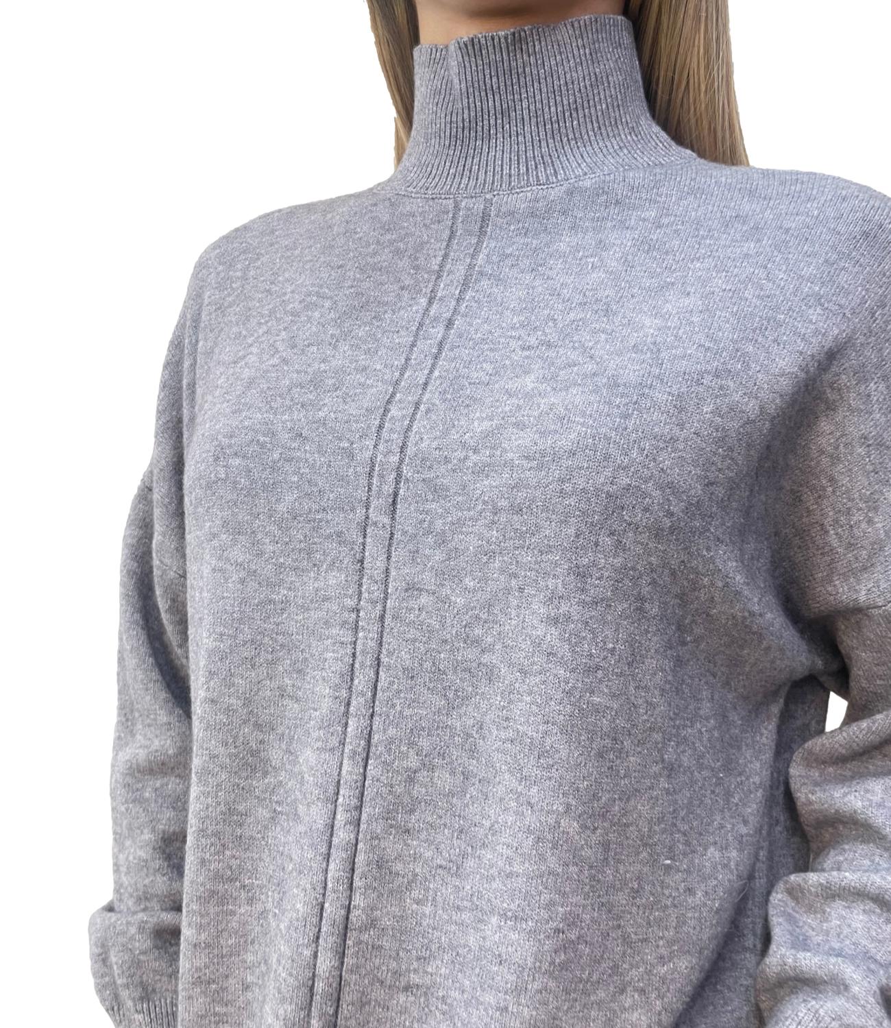 Studio It abito collo alto grigio donna