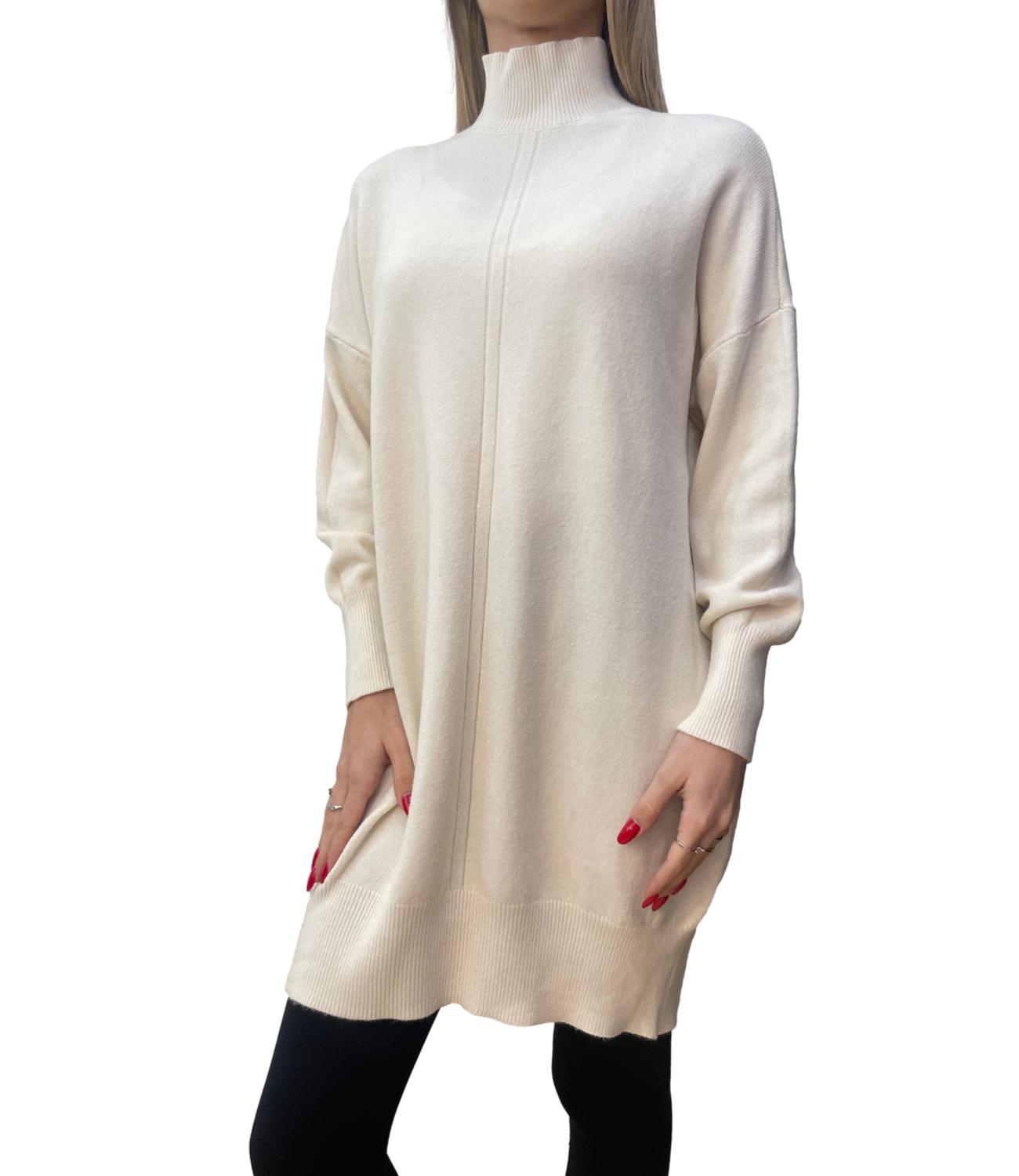 Studio It abito collo alto panna donna