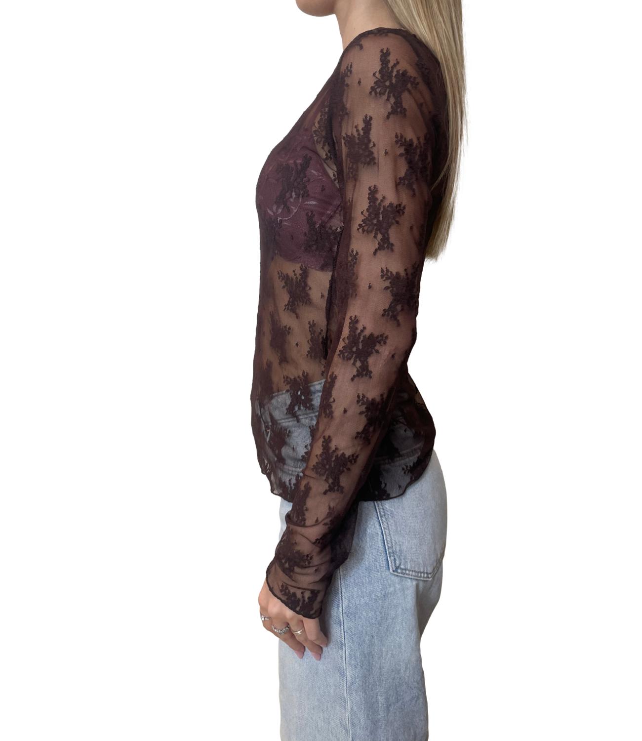 Susy Mix maglia pizzo moro donna