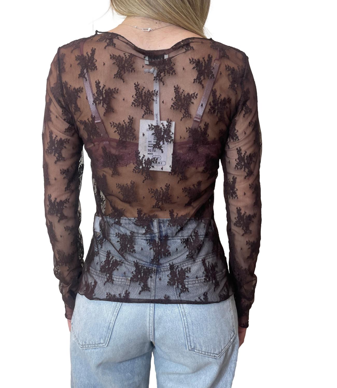 Susy Mix maglia pizzo moro donna