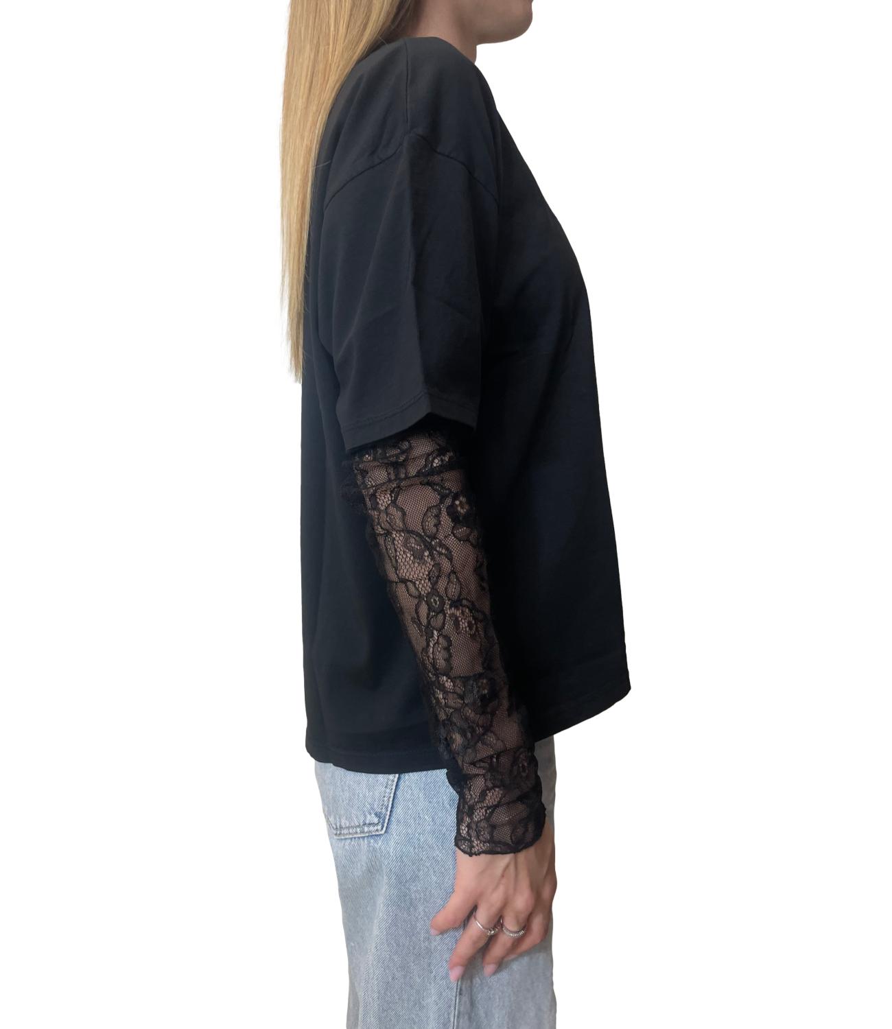 Susy Mix T-shirt Pizzo Nero Donna