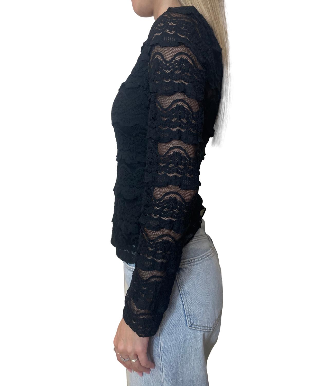 Susy Mix Maglia Pizzo Nero Donna