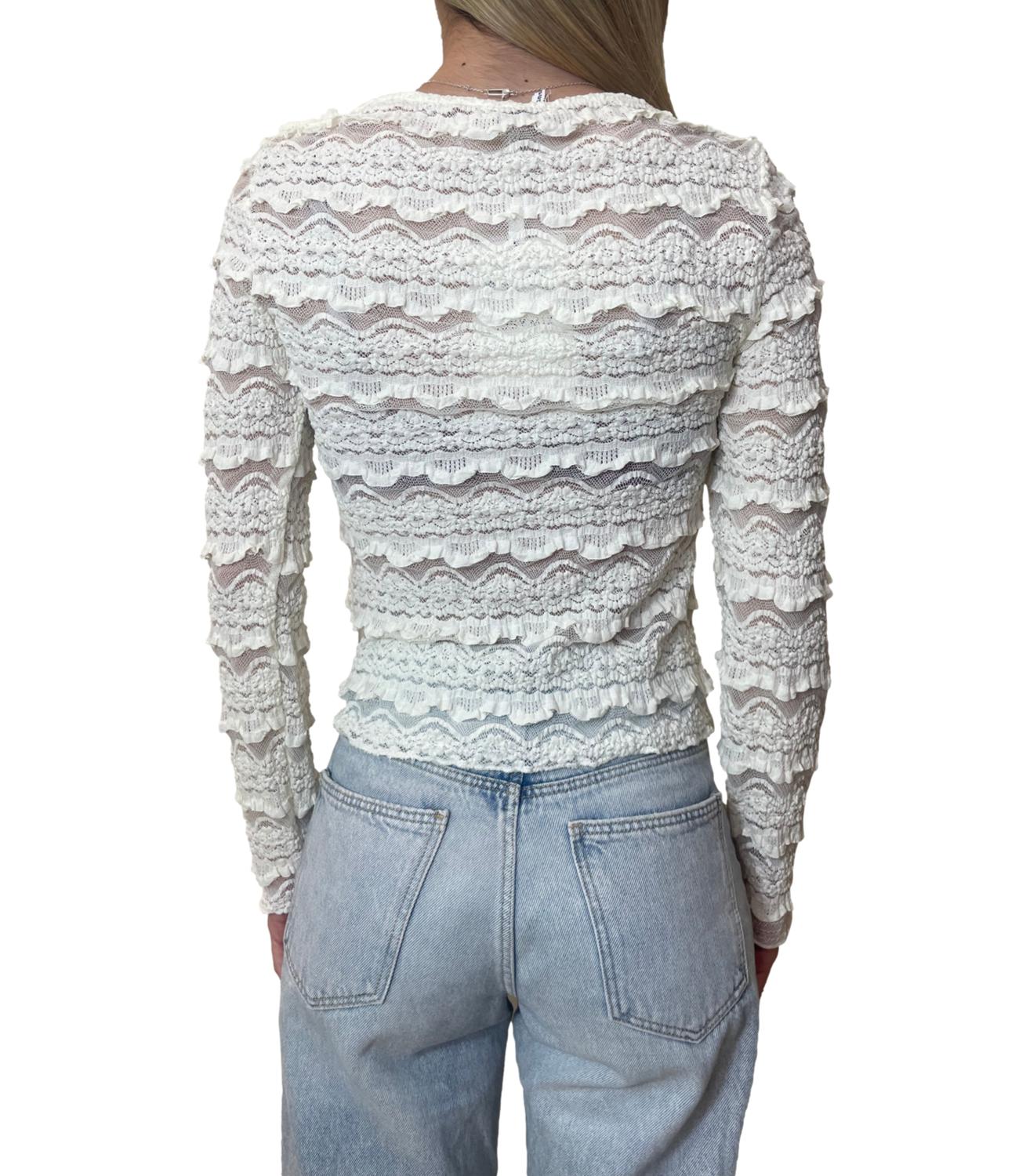 Susy Mix Maglia Pizzo Panna Donna