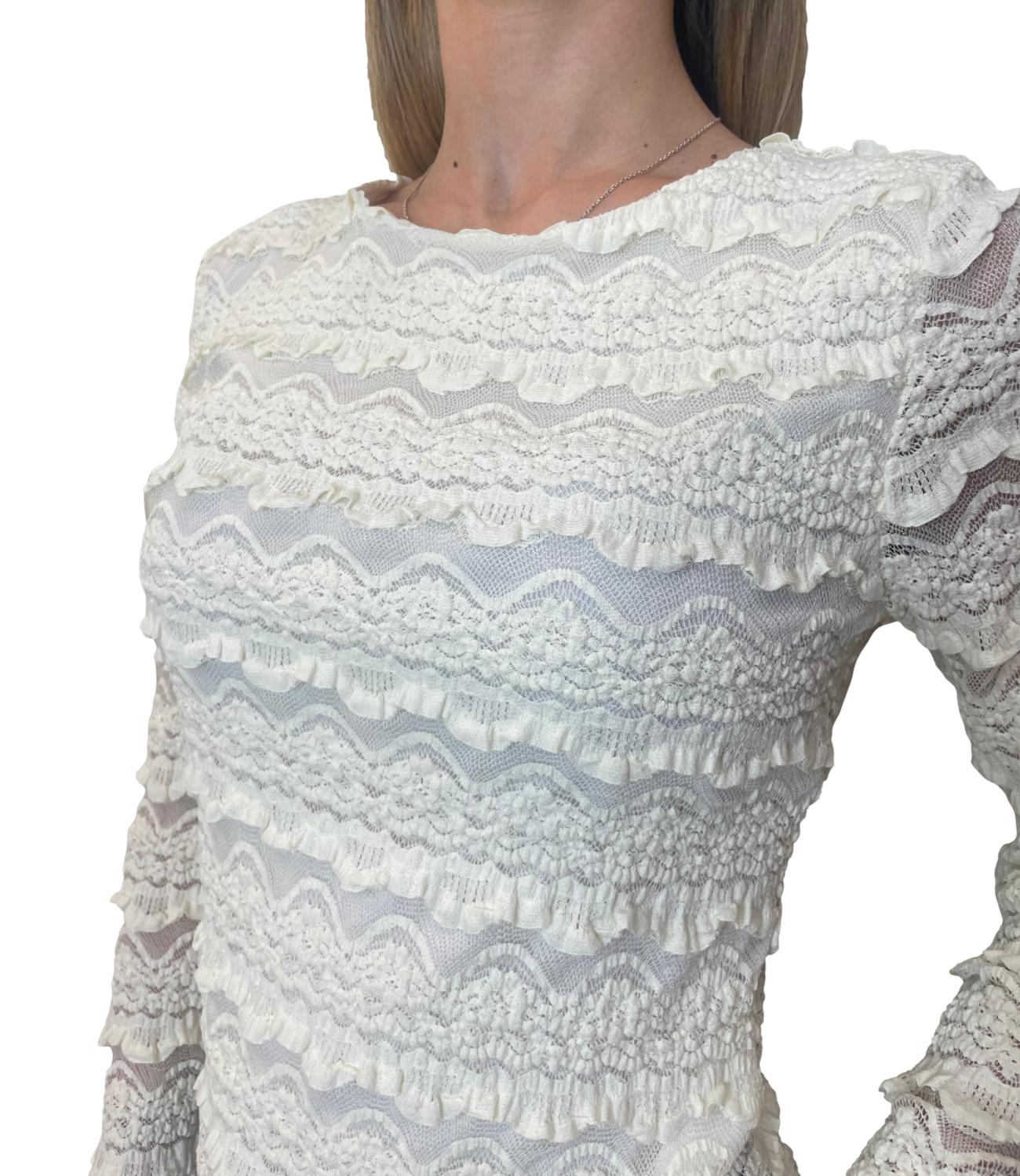 Susy Mix Maglia Pizzo Panna Donna