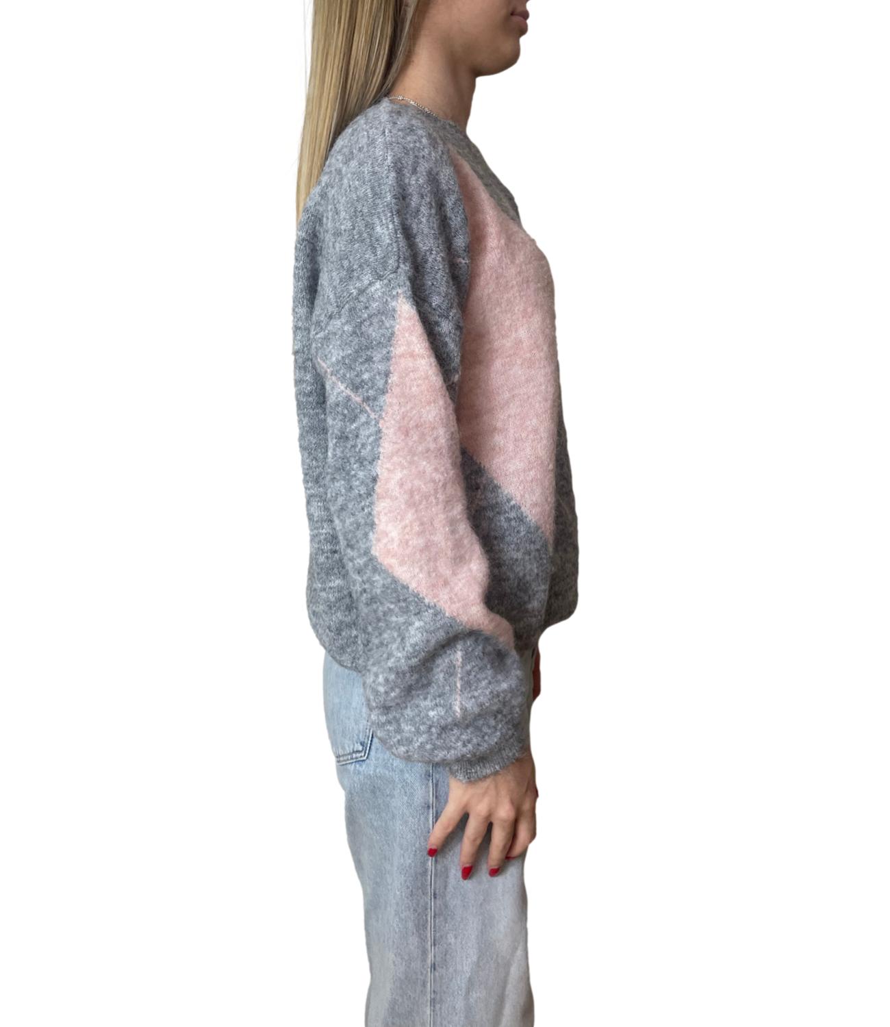 Susy mix cardigan rombi grigio donna
