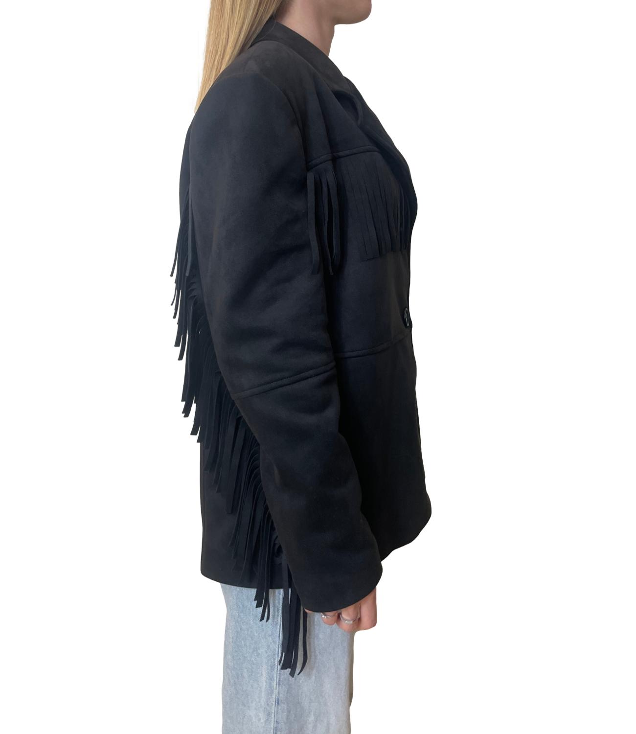 Susy Mix Giacca Frange Nero Donna
