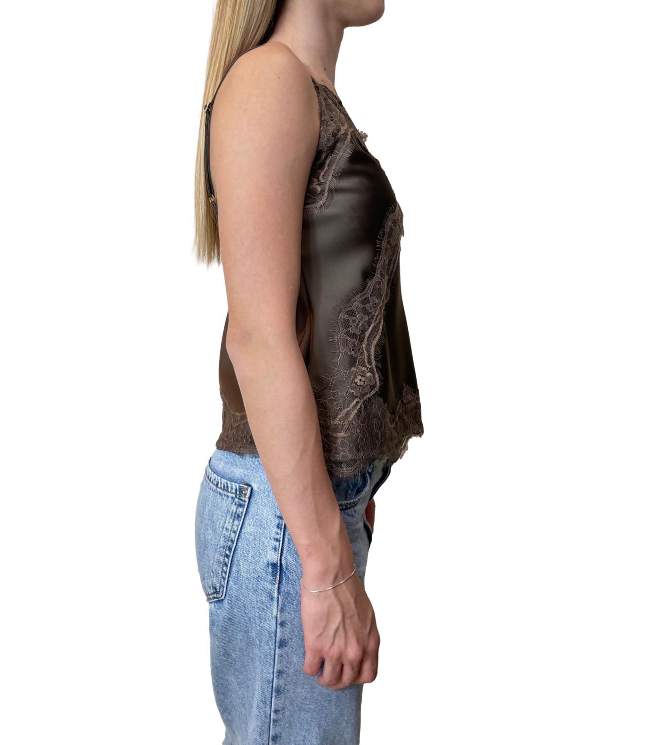 Susy Mix Top Pizzo Fango Donna