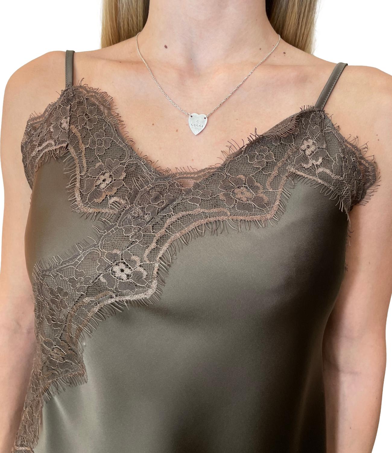 Susy Mix Top Pizzo Fango Donna