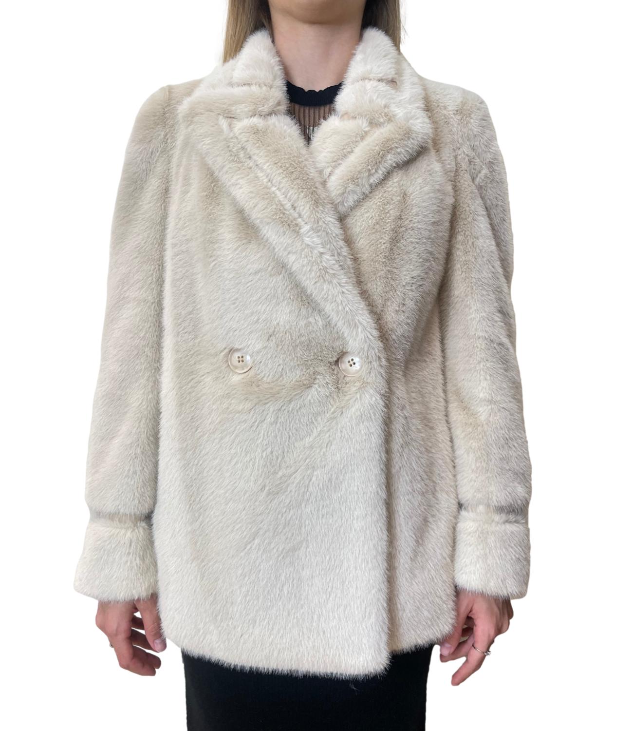 Twinset Cappotto Ecopelliccia Light Natural Donna