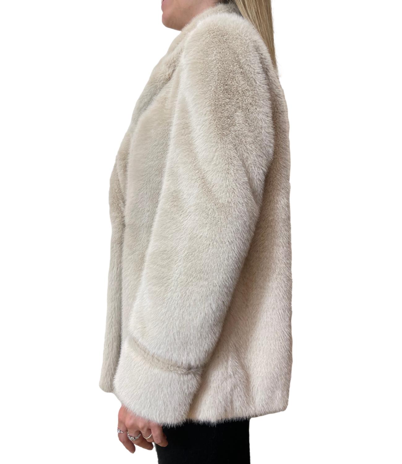 Twinset Cappotto Ecopelliccia Light Natural Donna