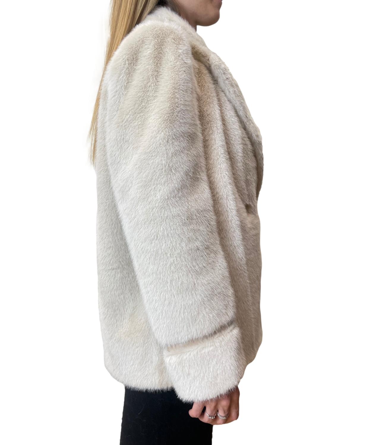 Twinset Cappotto Ecopelliccia Light Natural Donna