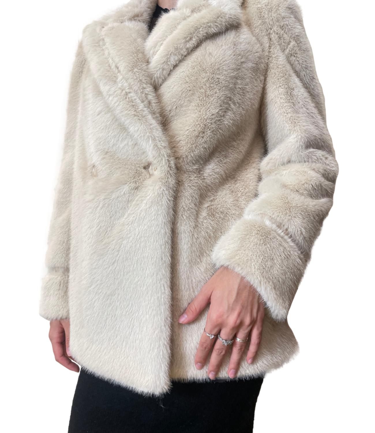 Twinset Cappotto Ecopelliccia Light Natural Donna