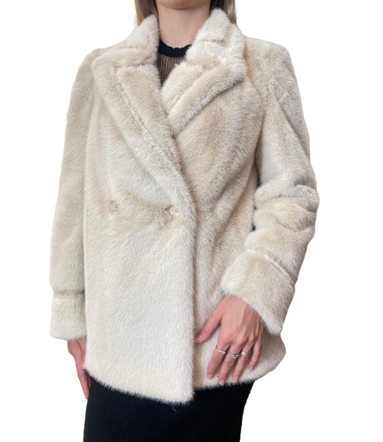 Twinset Cappotto Ecopelliccia Light Natural Donna