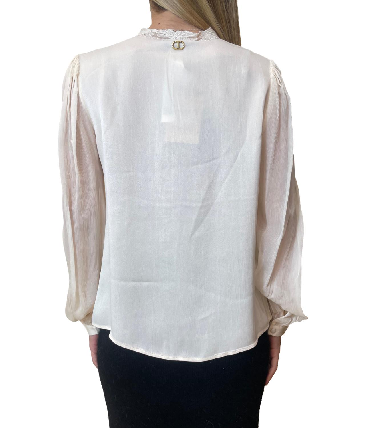 Twinset Blusa Ricamo Light Natural Donna