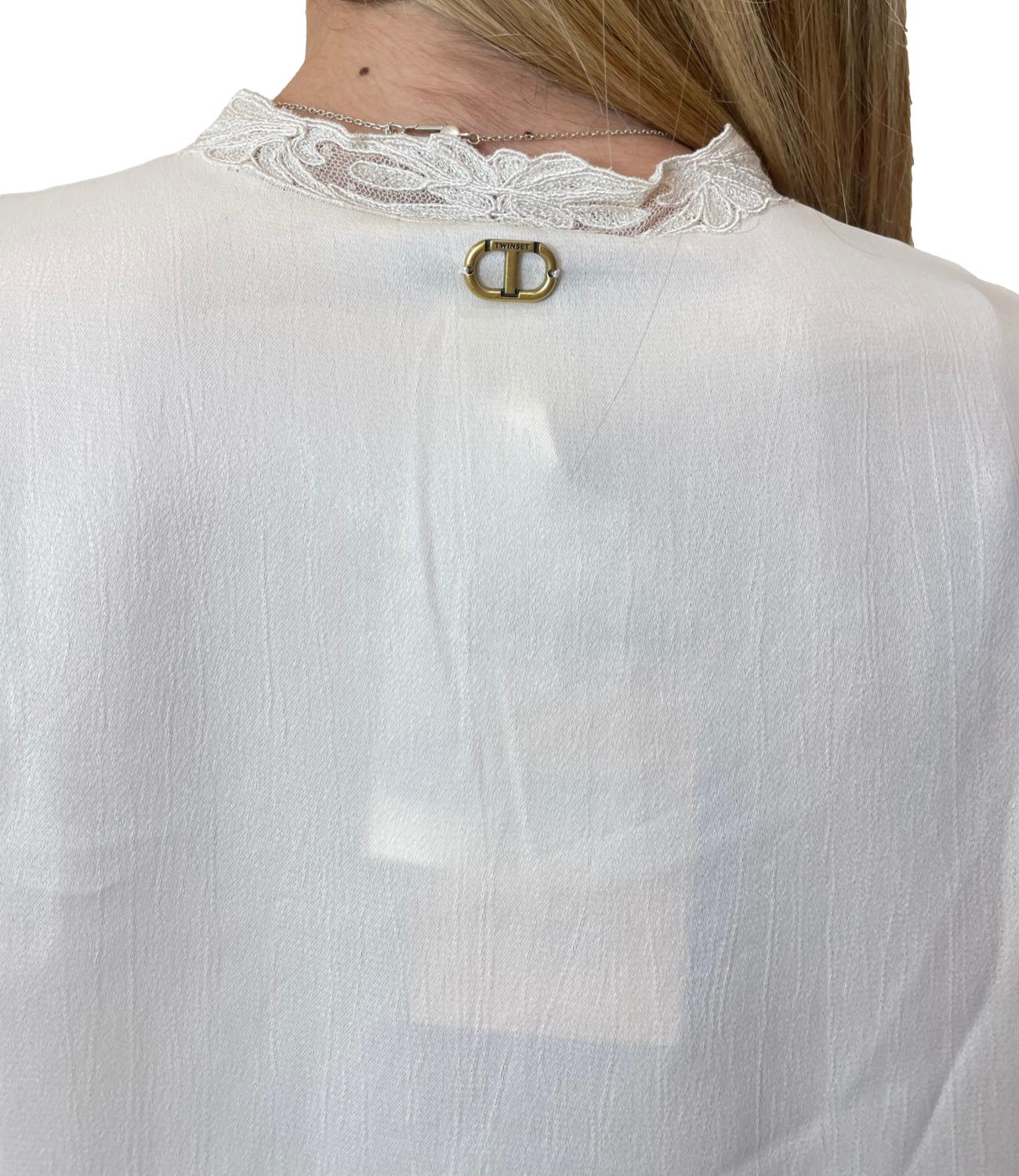Twinset Blusa Ricamo Light Natural Donna