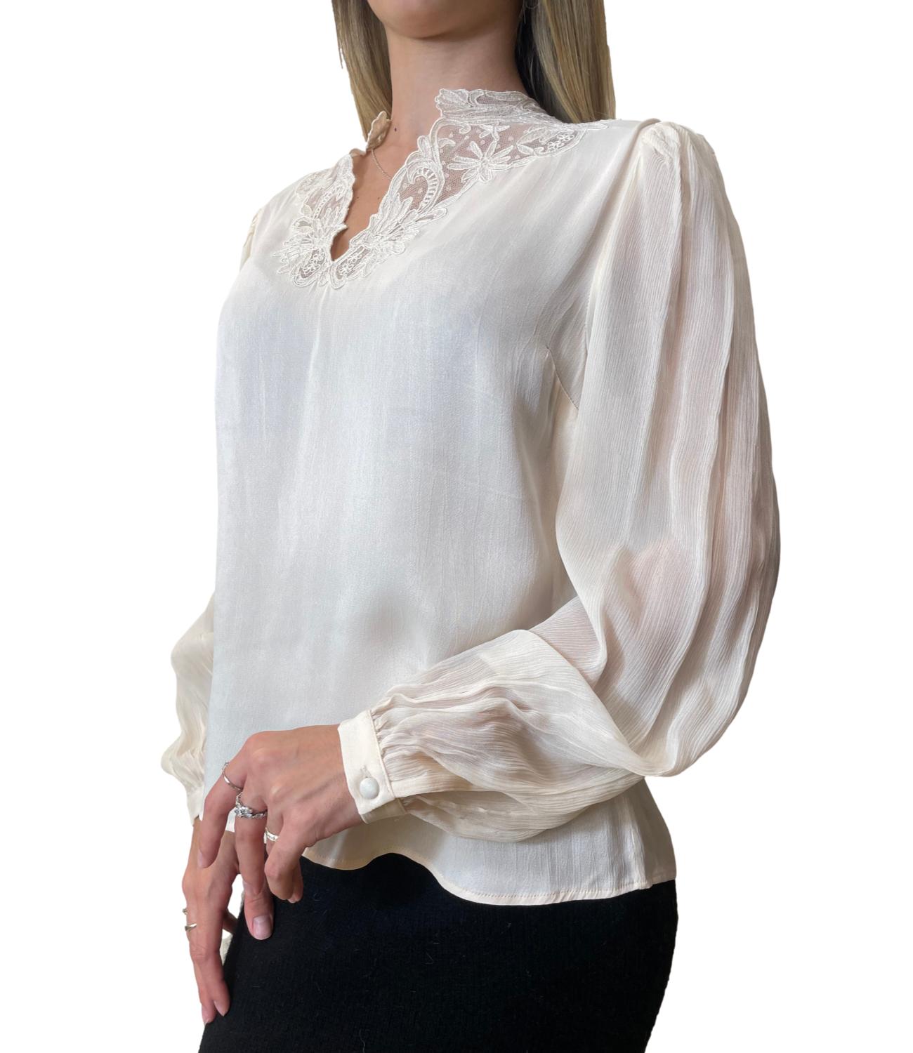 Twinset Blusa Ricamo Light Natural Donna