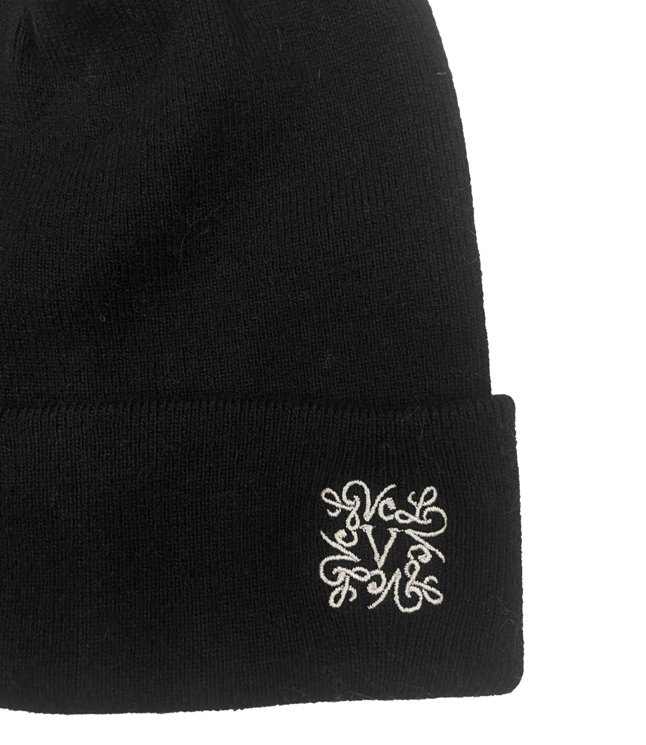 Vicolo Cappello Ricamo Nero Donna