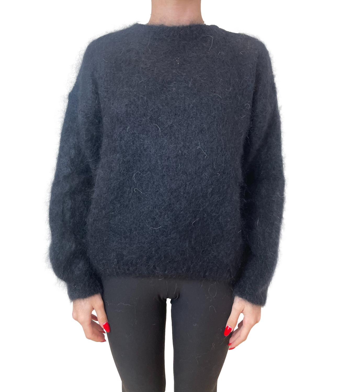 Vicolo maglia mohair nero donna