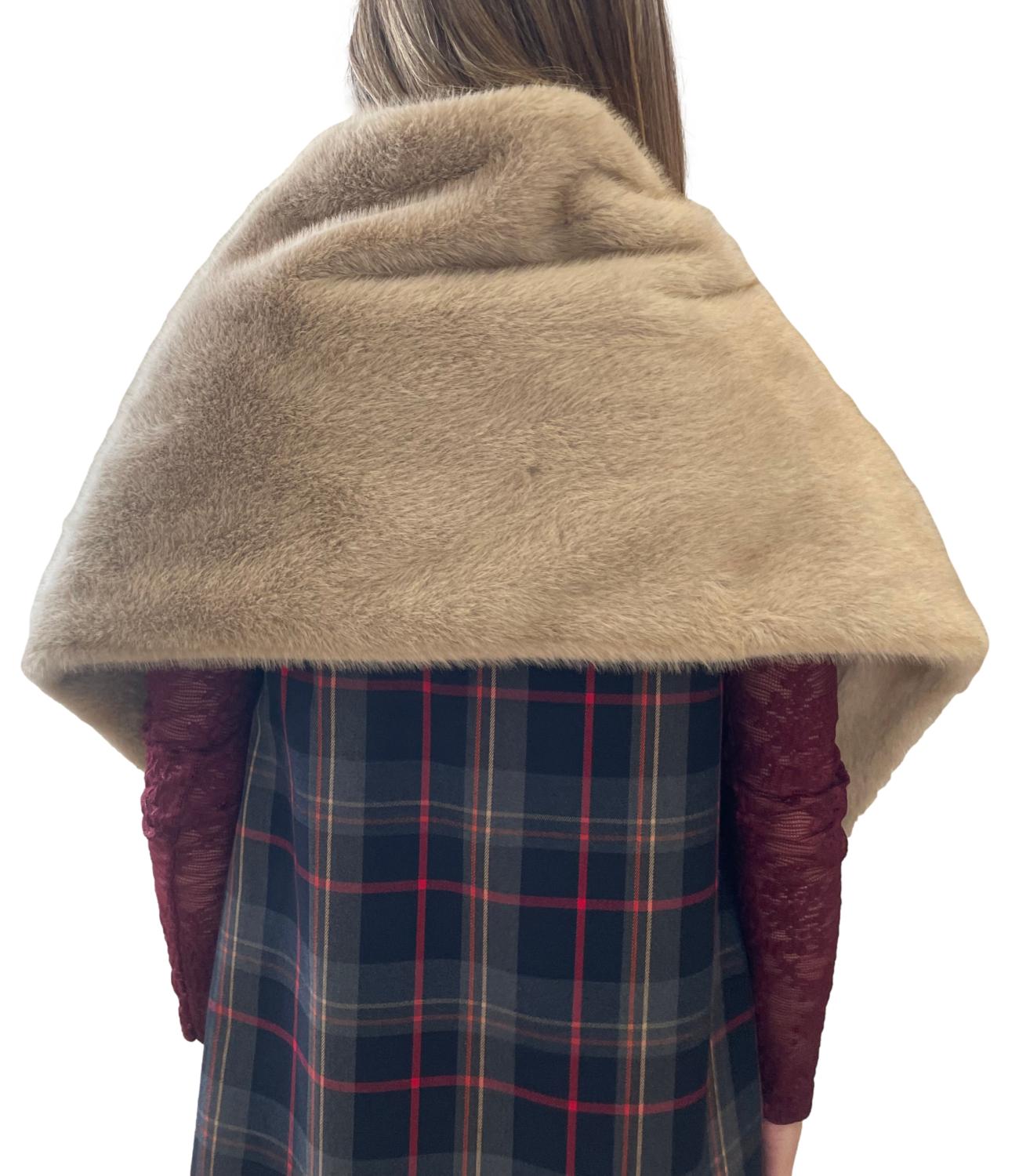 Vicolo Cappotto Scialle Beige Donna