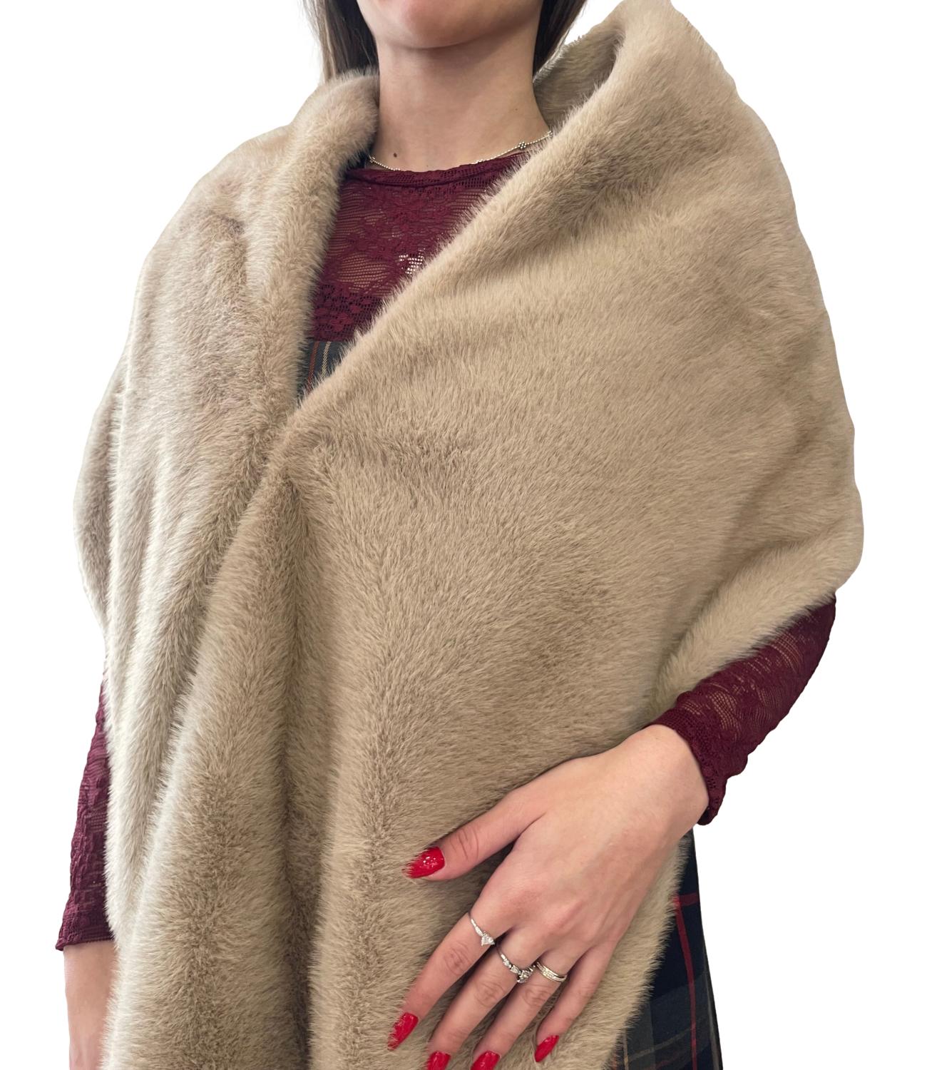 Vicolo Cappotto Scialle Beige Donna