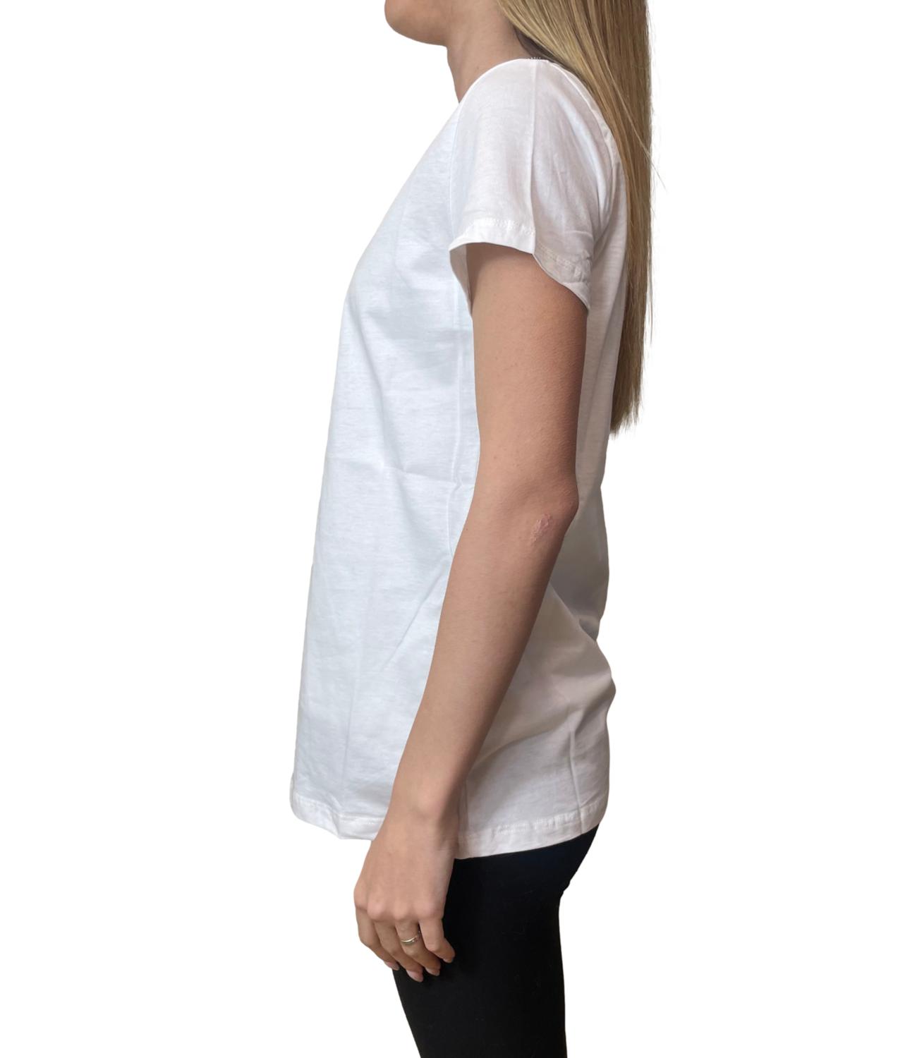 Vicolo T-shirt Stampa Natalizia Bianca Donna