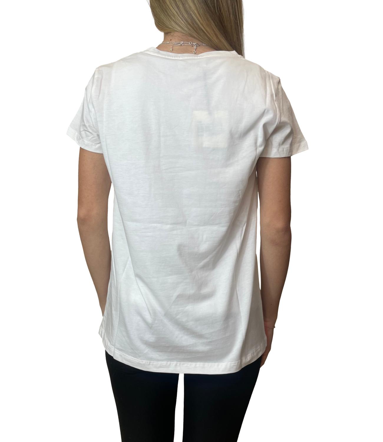 Vicolo T-shirt Stampa Natalizia Bianca Donna