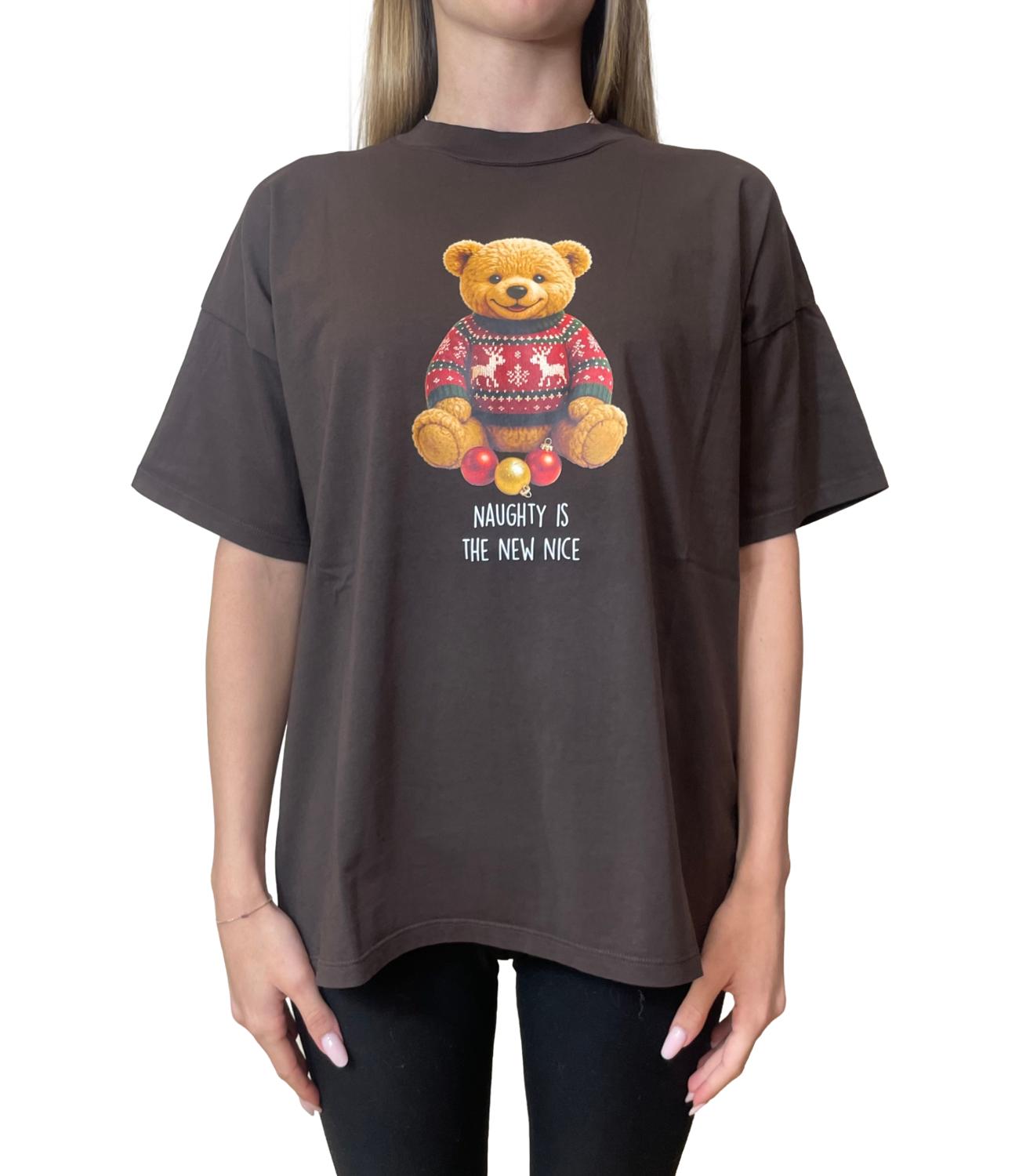 Vicolo T-shirt Stampa Orsetto Moro Donna