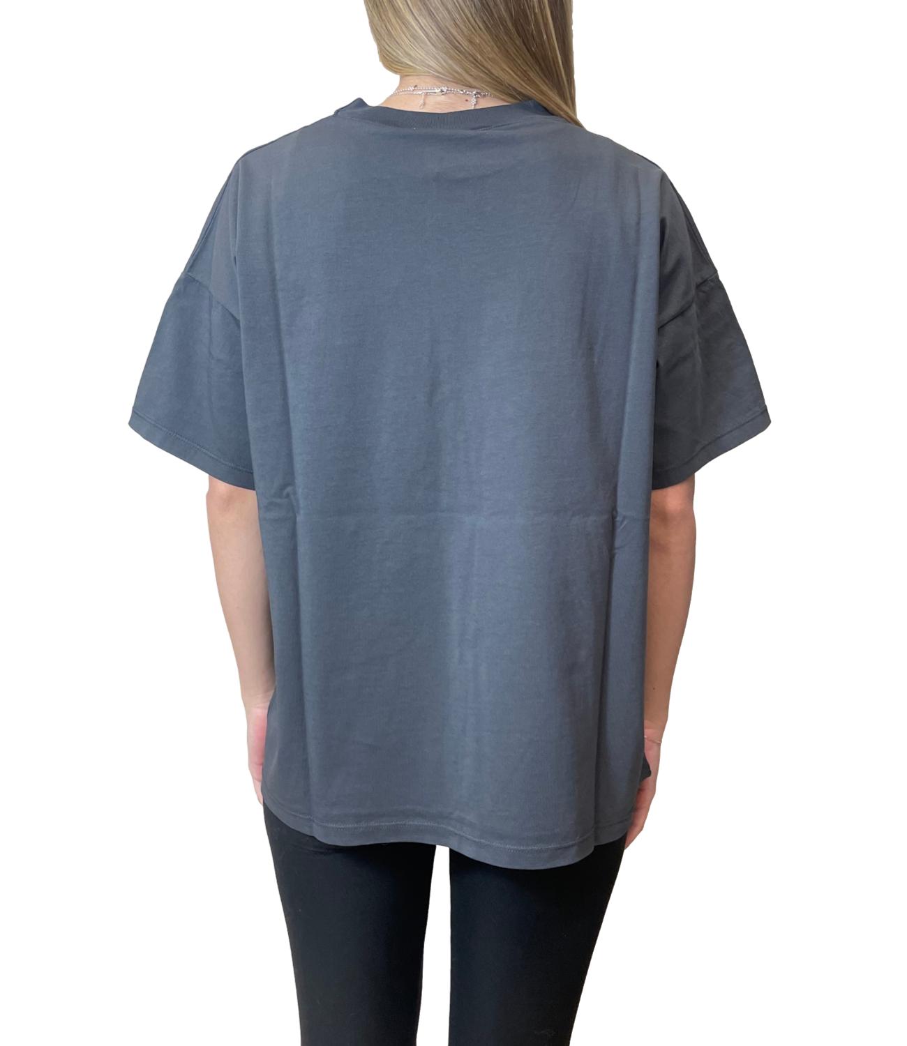 Vicolo T-shirt Stampa Orsetto Grigio Donna