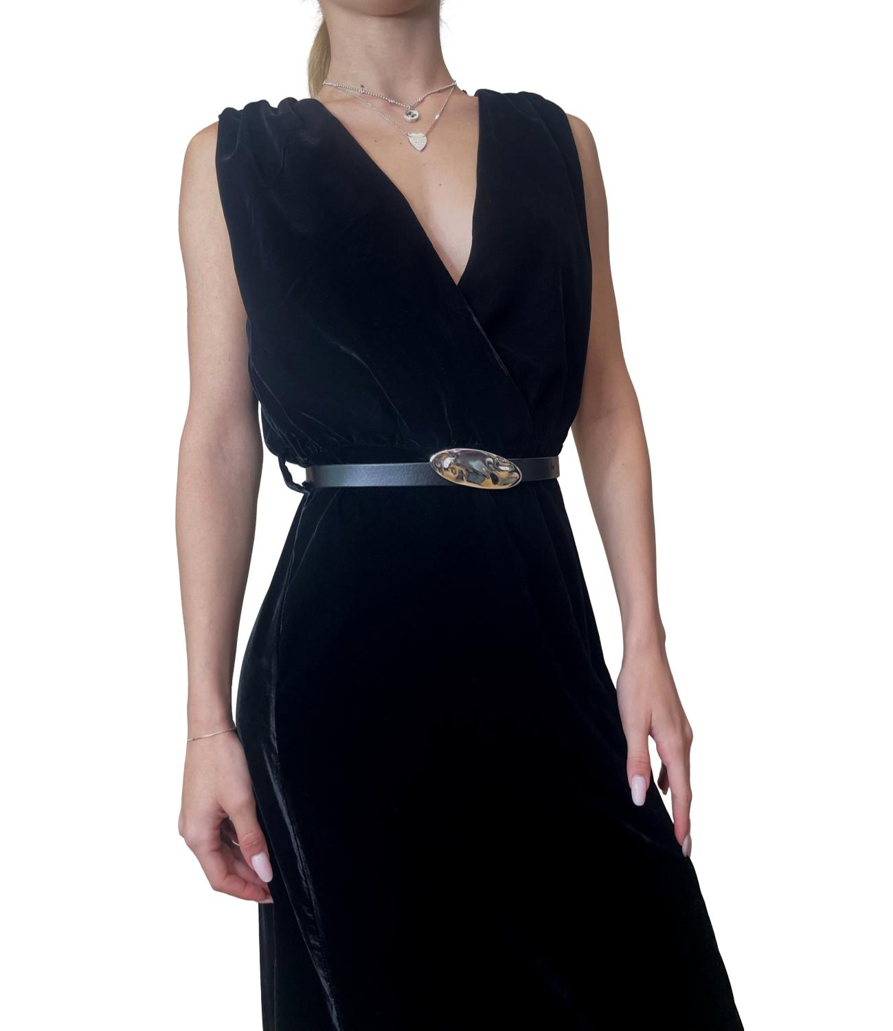 Vicolo Abito Velluto Nero Donna
