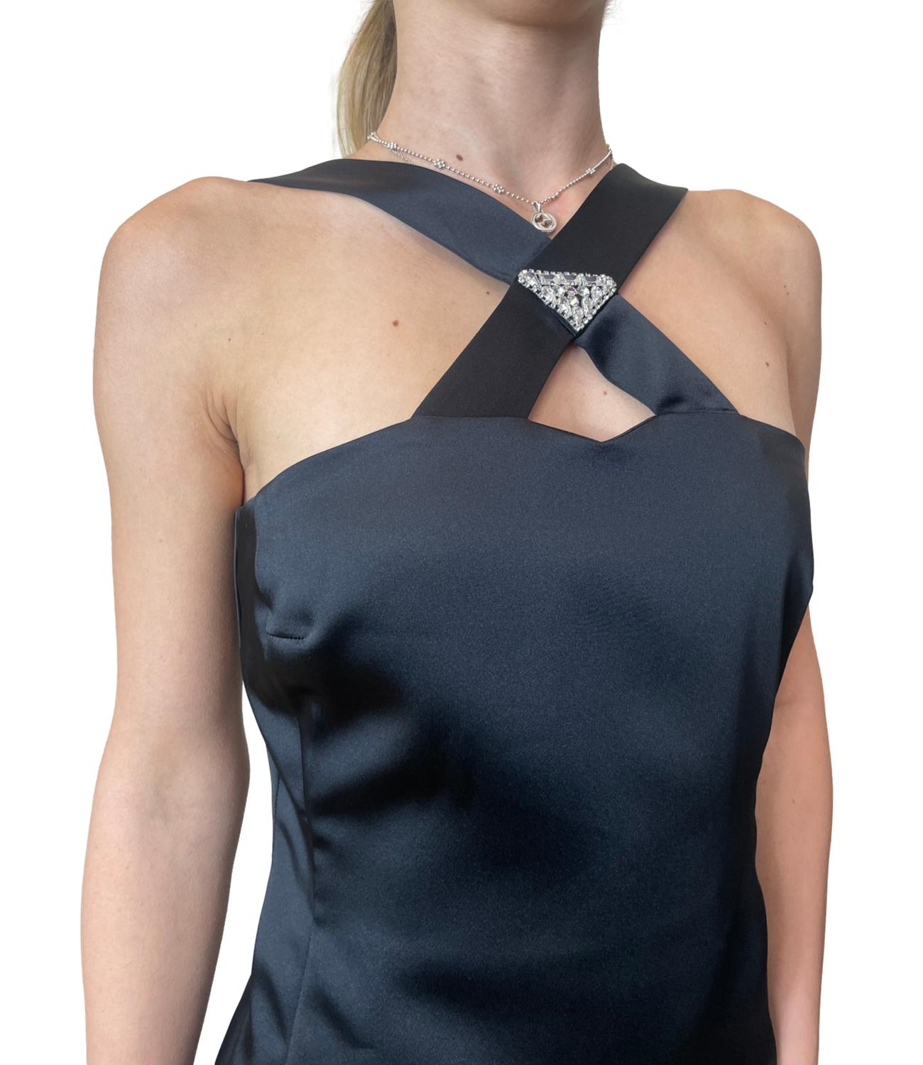 Vicolo Abito Strass Nero Donna