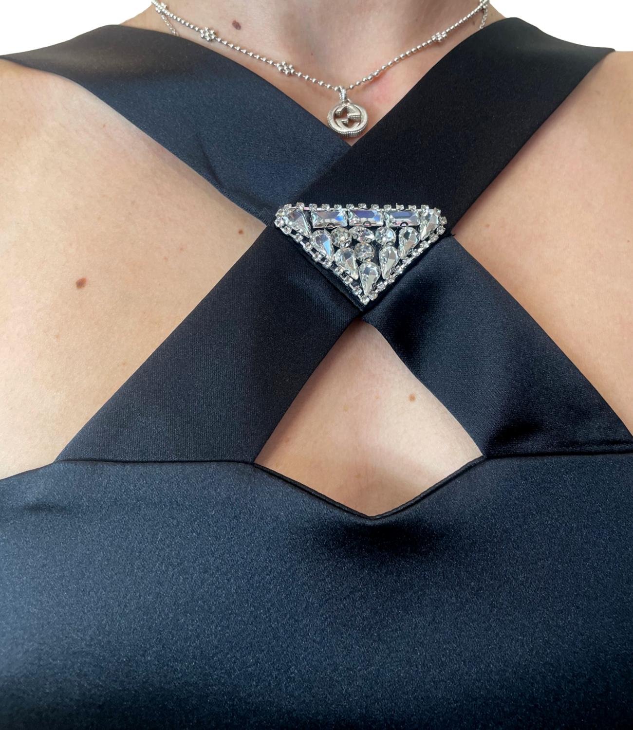 Vicolo Abito Strass Nero Donna