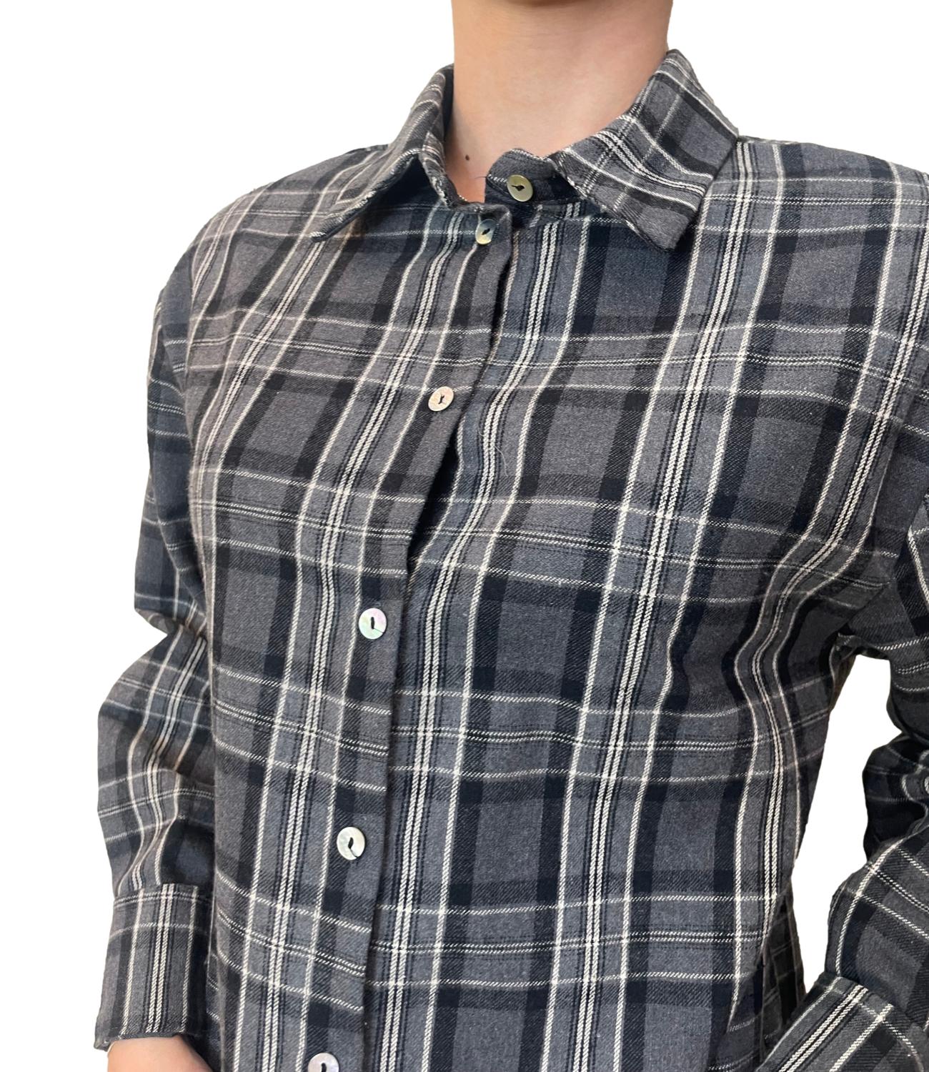 Vicolo Camicia Quadri Grigio Donna