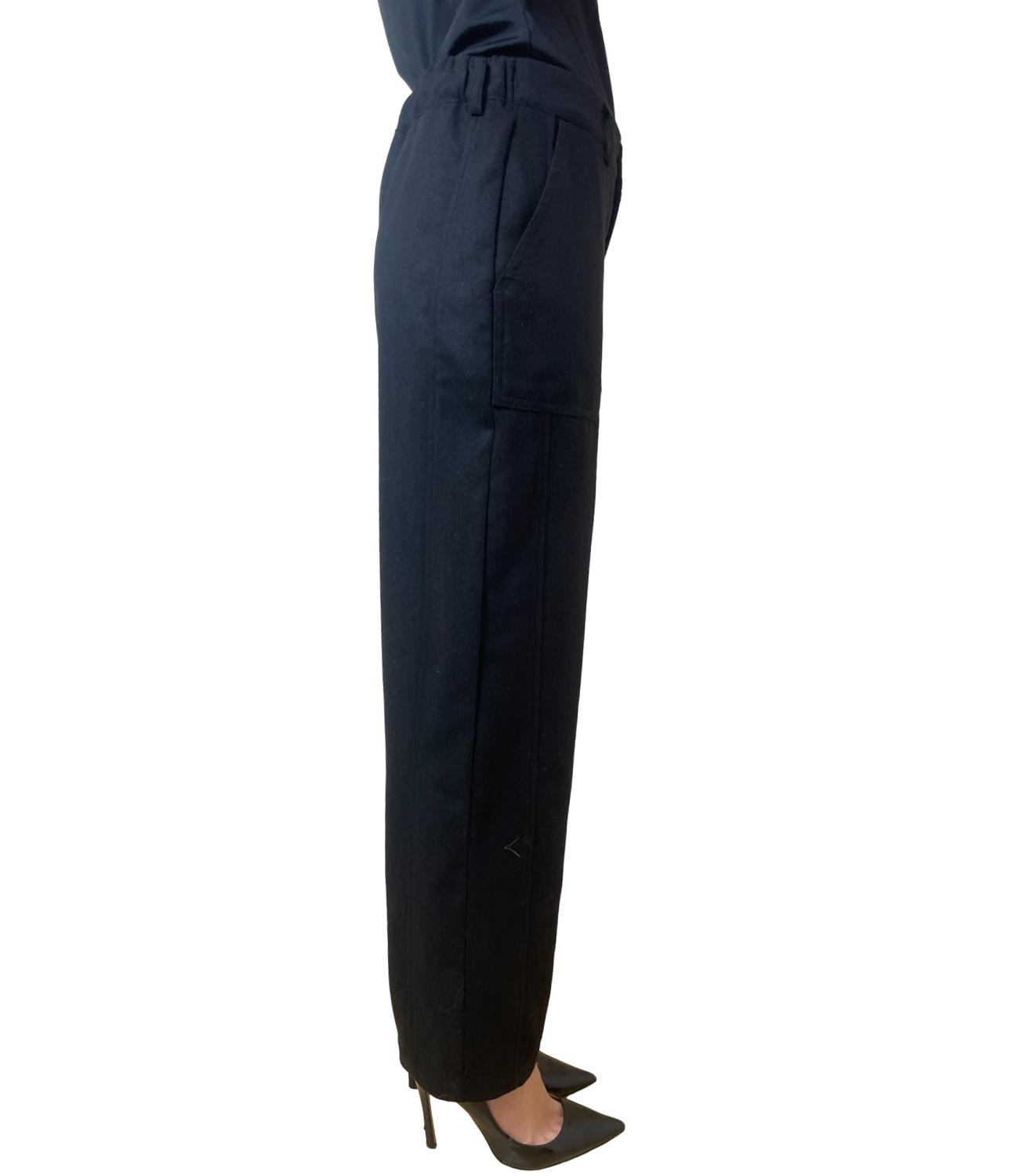 Vicolo pantalone flanella nero donna