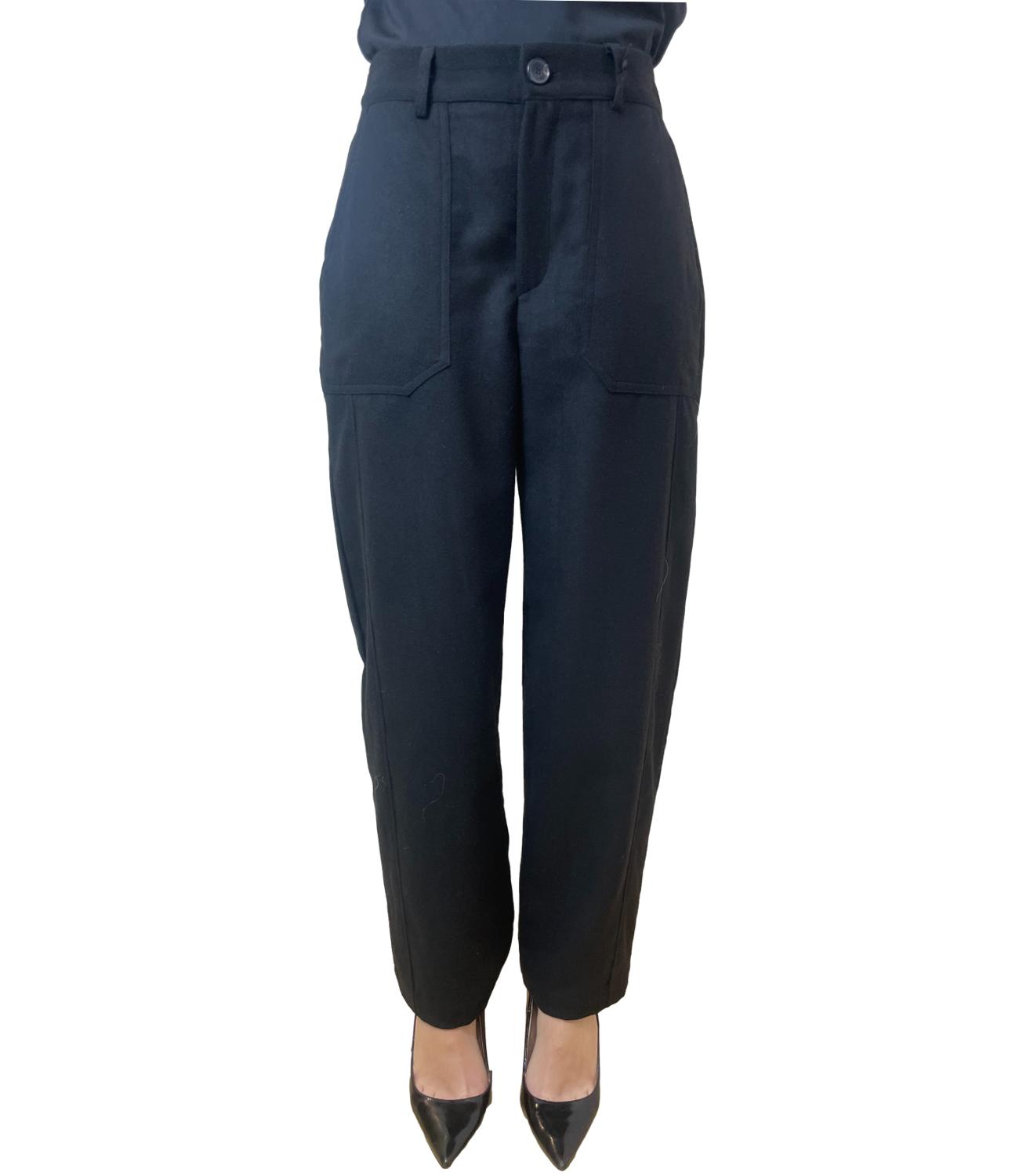Vicolo pantalone flanella nero donna